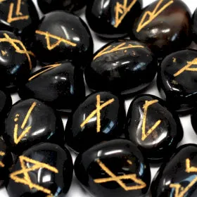 Gemstone rune stones - black onyx runes