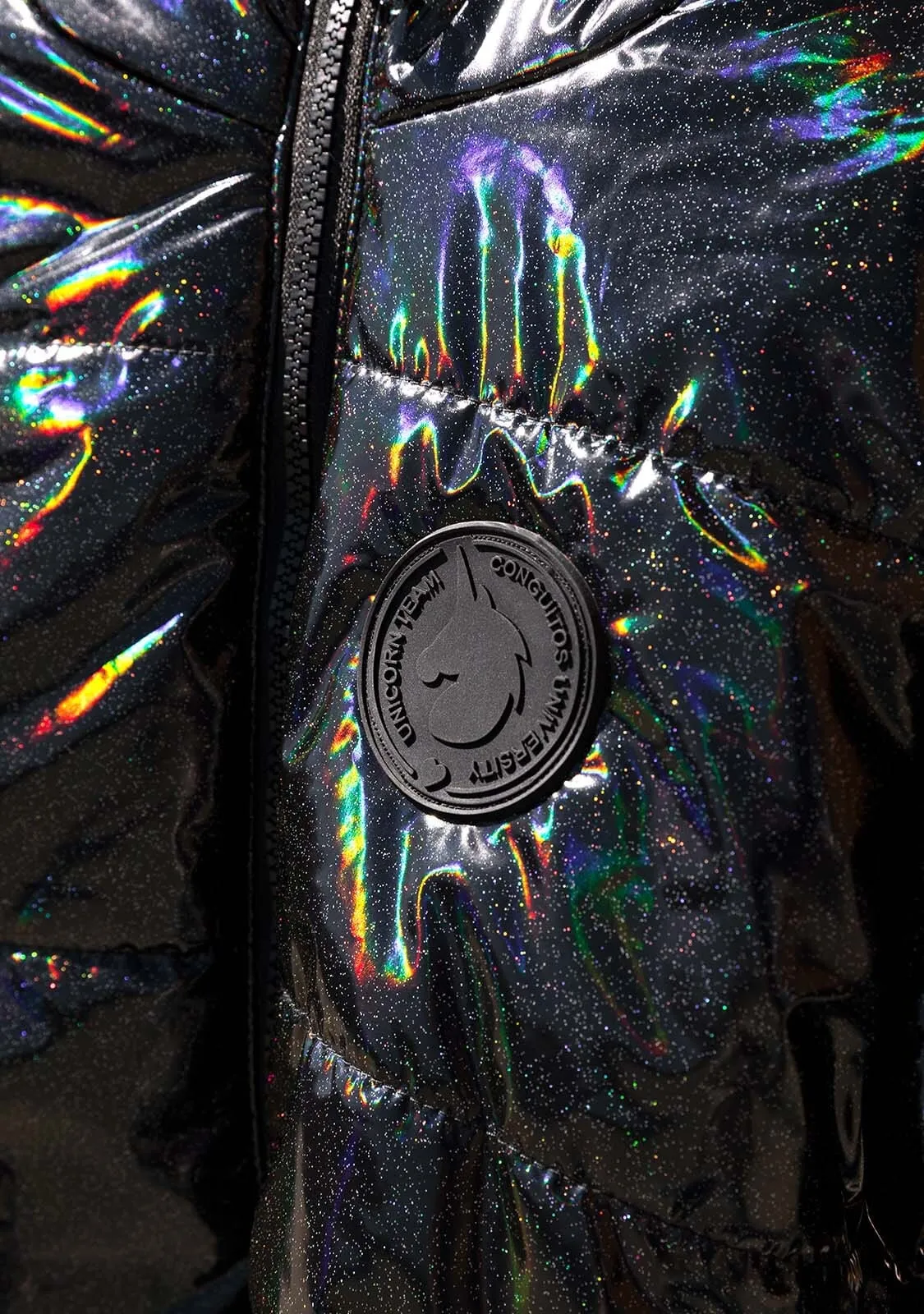 Girl's Black Iridescent Anorak