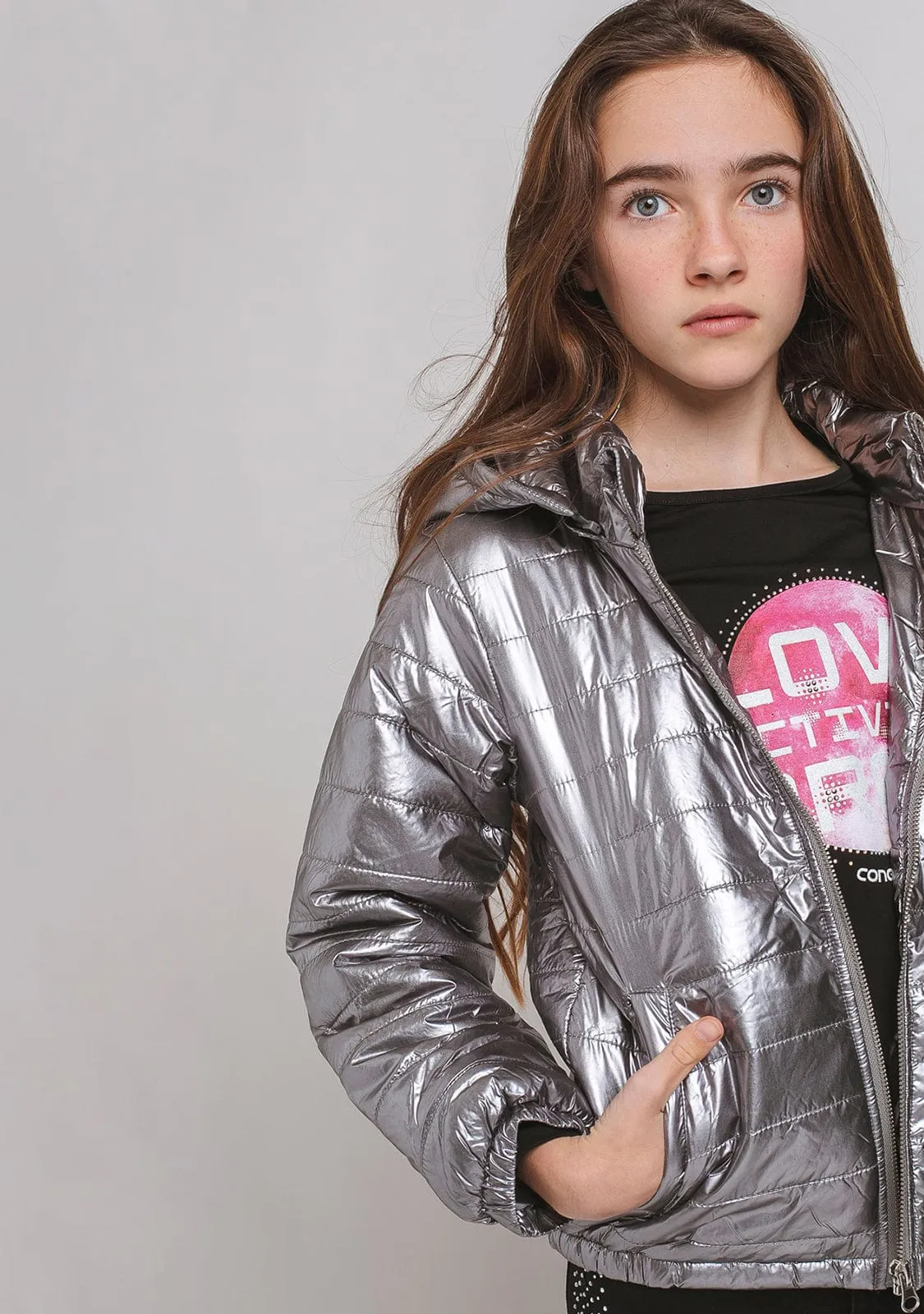 Girl's Gunmetal Anorak