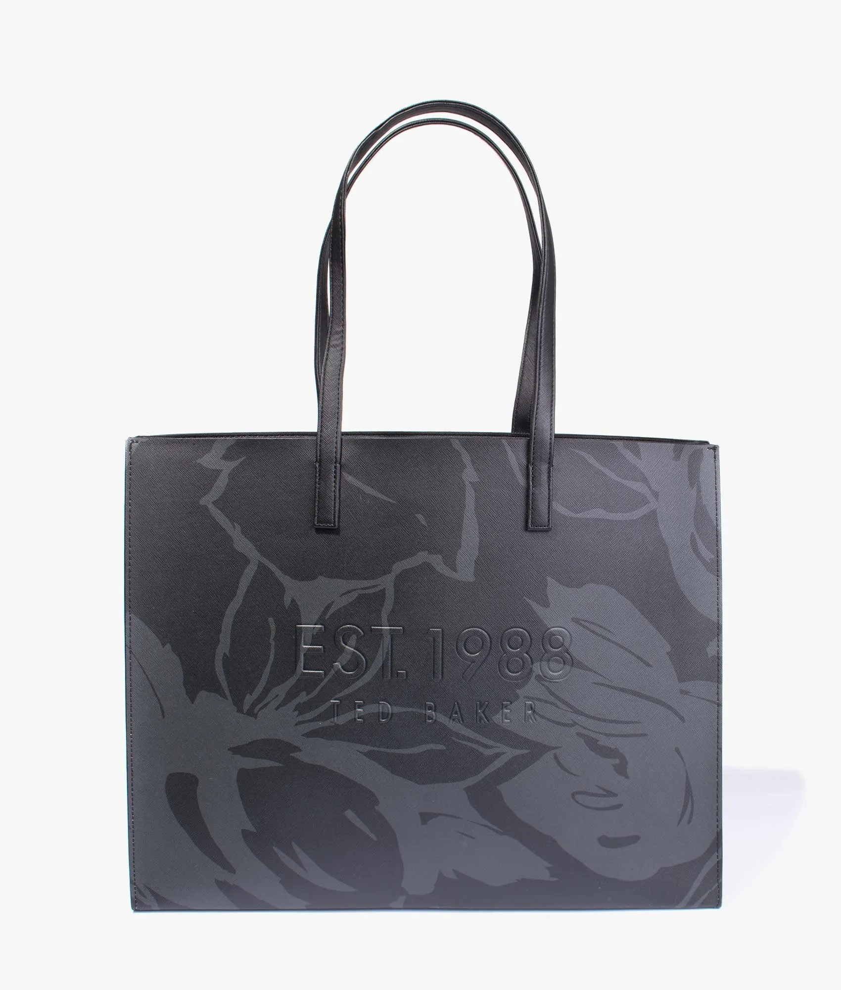 Hancon bolt on saffiano shopper in black