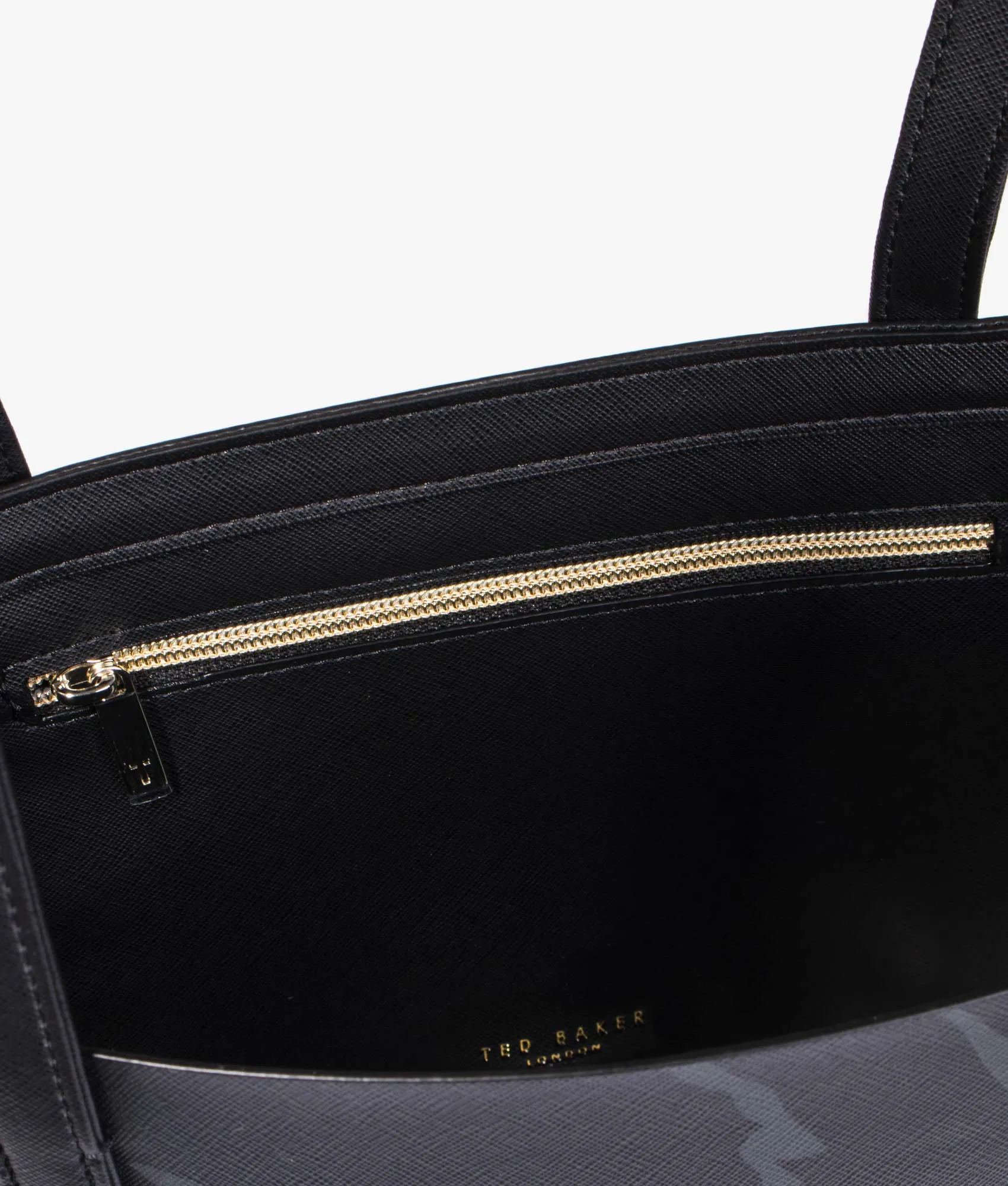 Hancon bolt on saffiano shopper in black