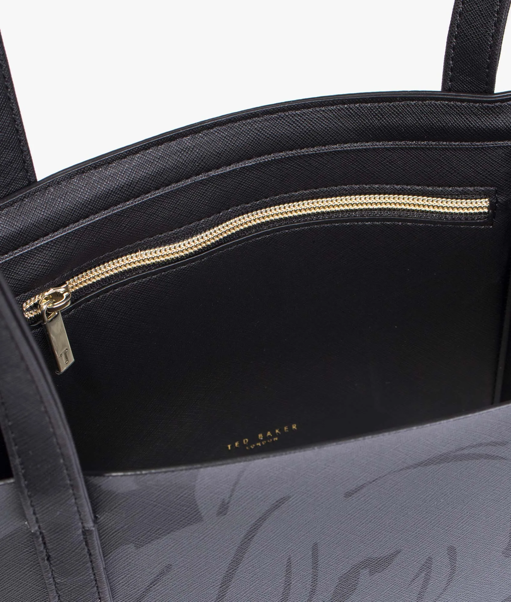 Haycon bolt on saffiano shopper in black