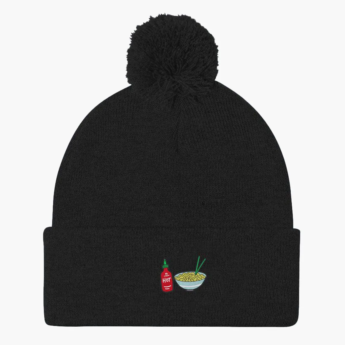 Hot Noodles Embroidered Beanie