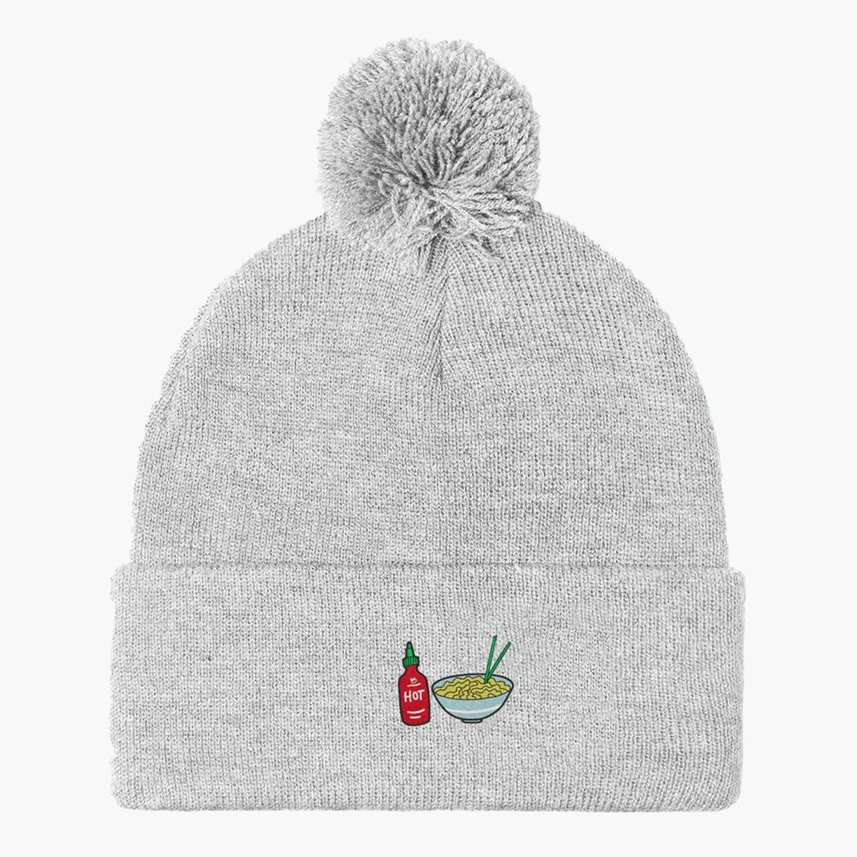 Hot Noodles Embroidered Beanie