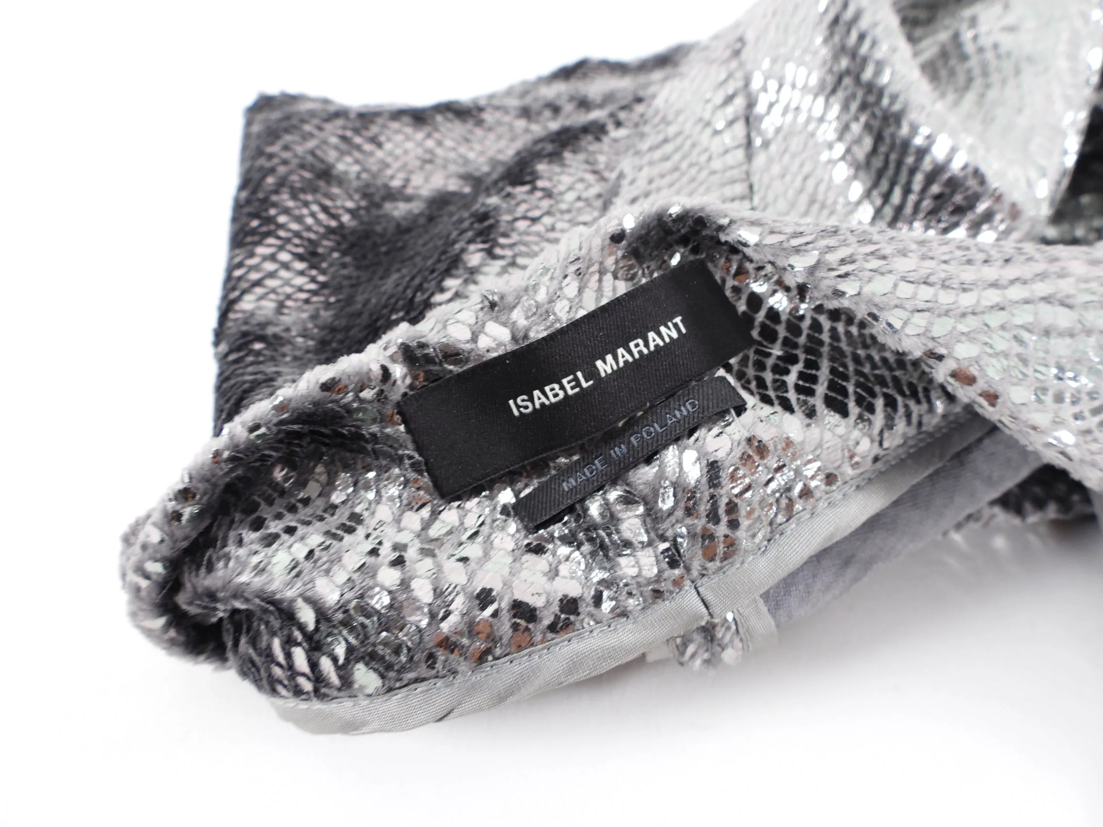 Isabel Marant Pewter Metallic Velour Rosemaya Dress - 6