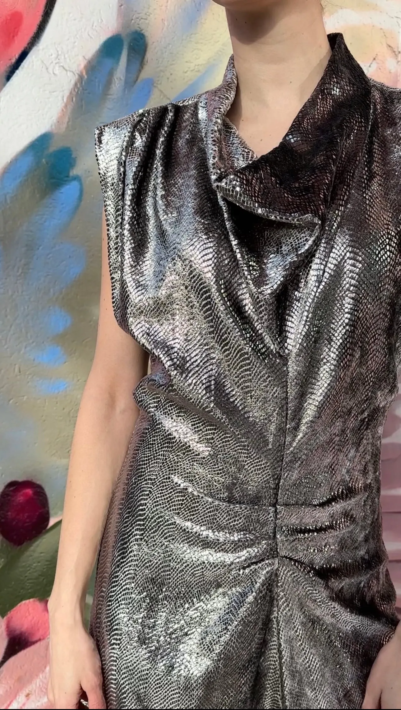 Isabel Marant Pewter Metallic Velour Rosemaya Dress - 6