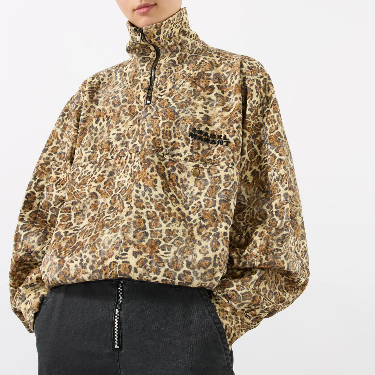 ISABEL MARANT Wilda Leopard Bomber Jacket - Brown