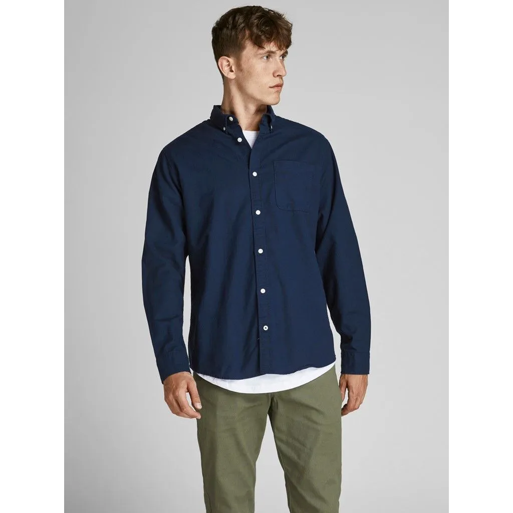 Jack & Jones Oxford Core Long Sleeve Shirt Navy Blazer