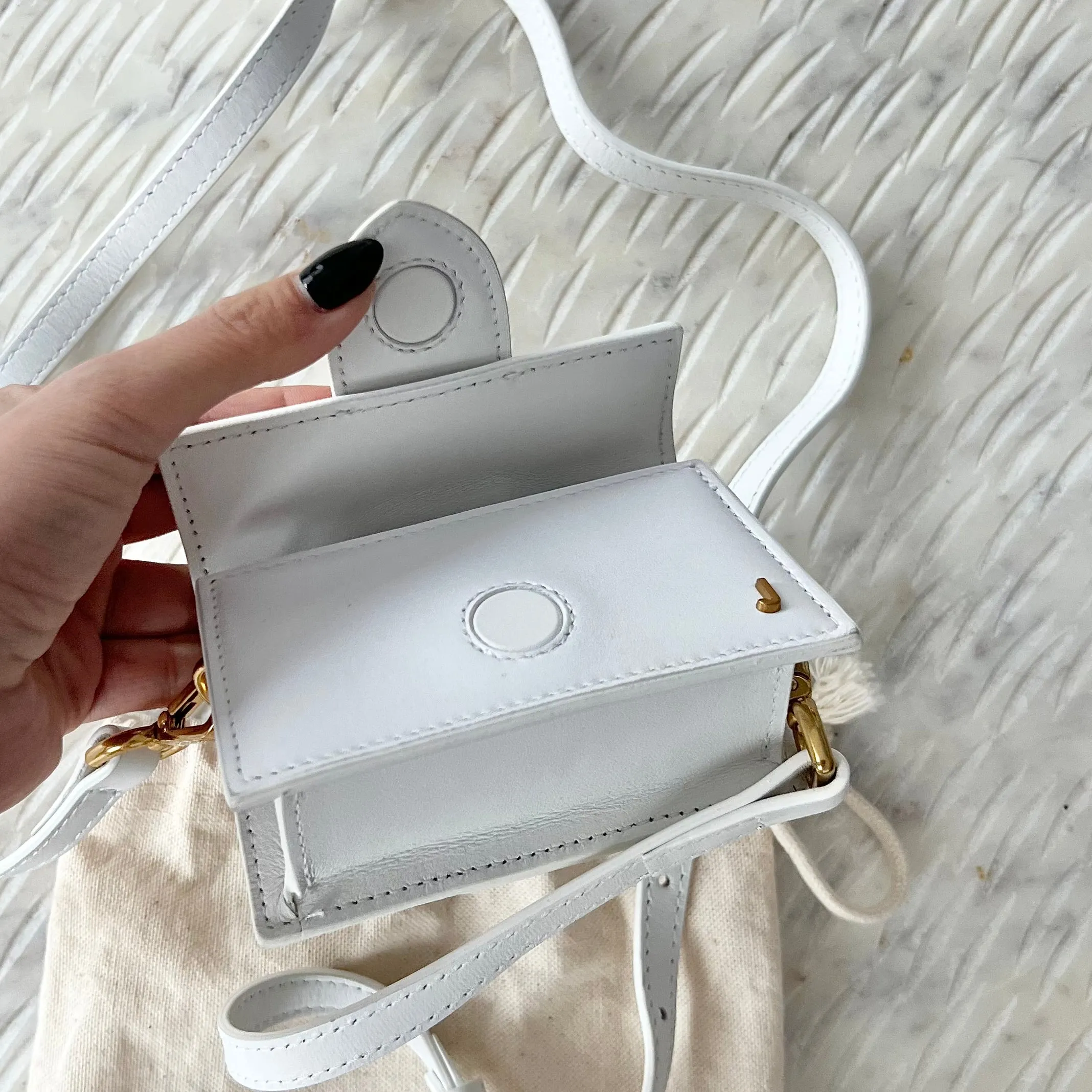 JACQUEMUS-White 'Le Petit Bambino' Coin Pouch