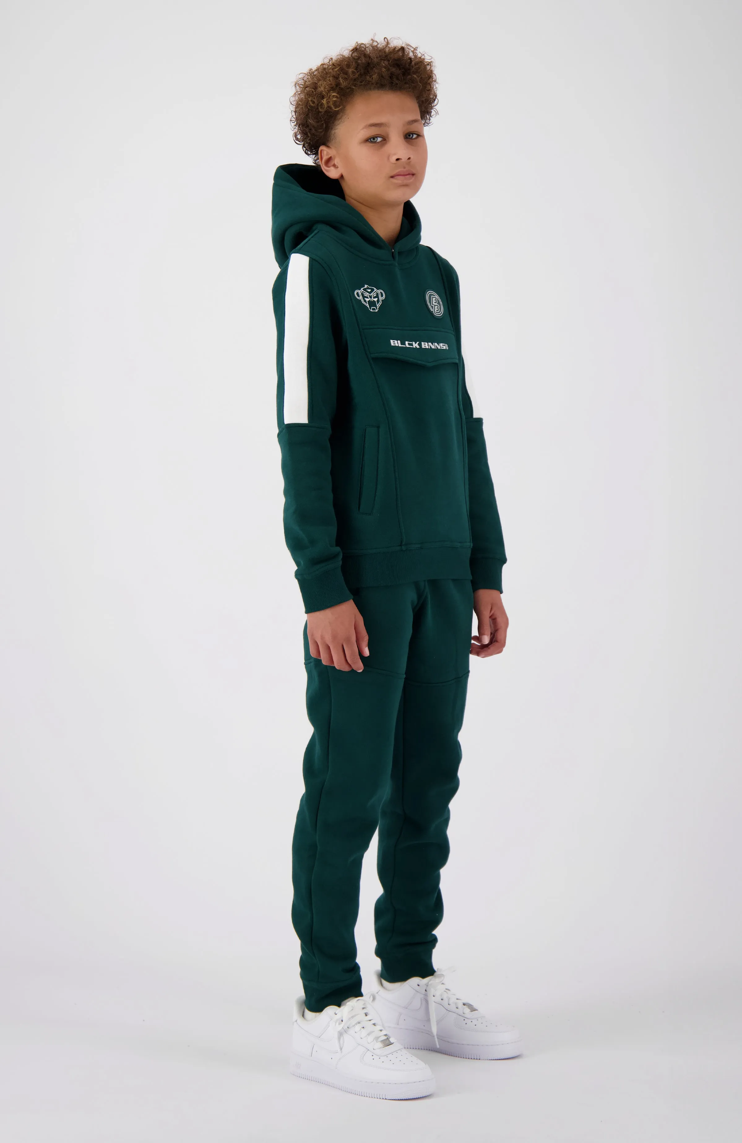 JR. ANORAK STRIPE SWEATSUIT | Pine Green