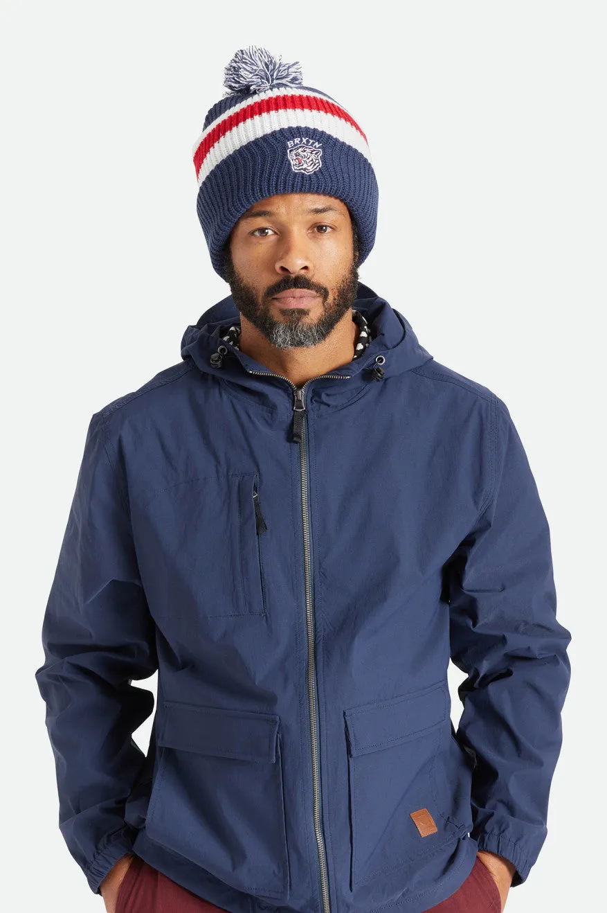 Kit Pom Beanie - Washed Navy/White/Red