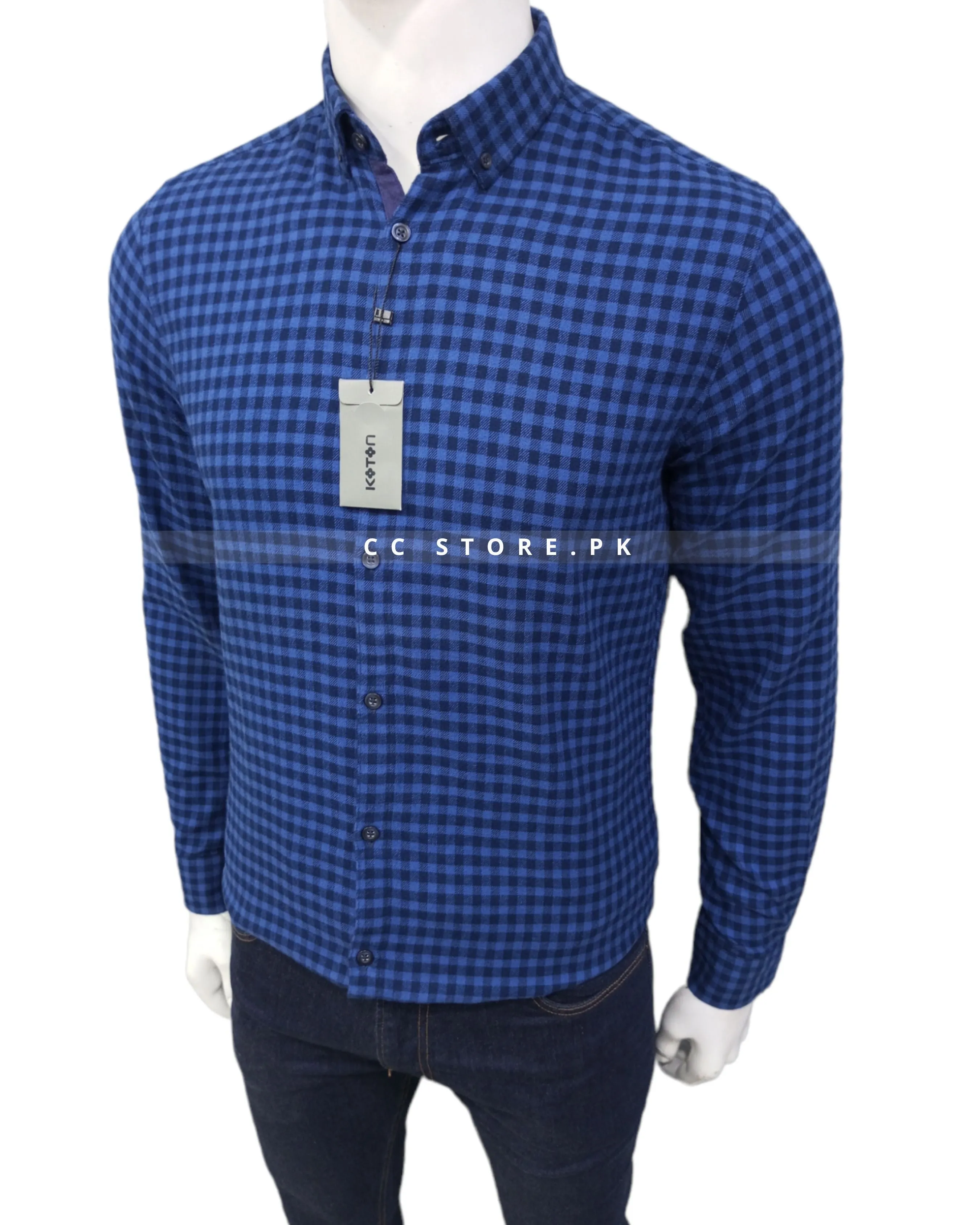 Koton Slim Fit Flannel Gingham Check Shirt