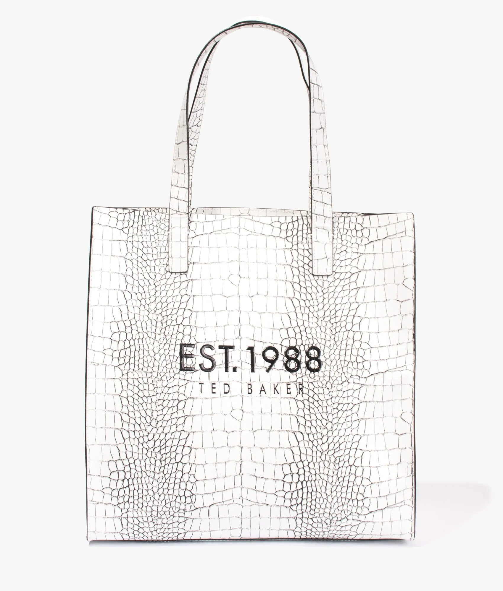 Lavayda large croc shopper in white