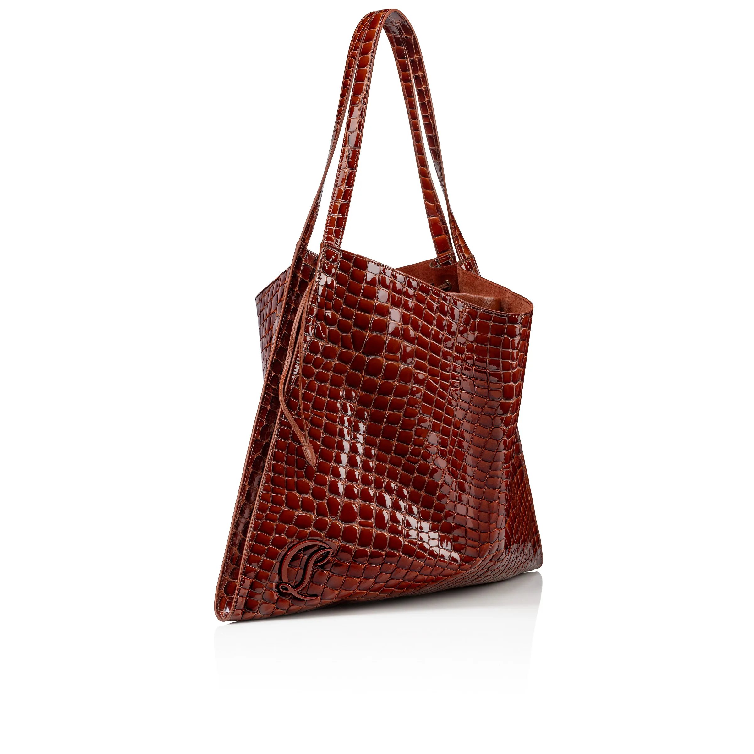 Le 54 Tote bag - Alligator embossed calf leather - Acajou