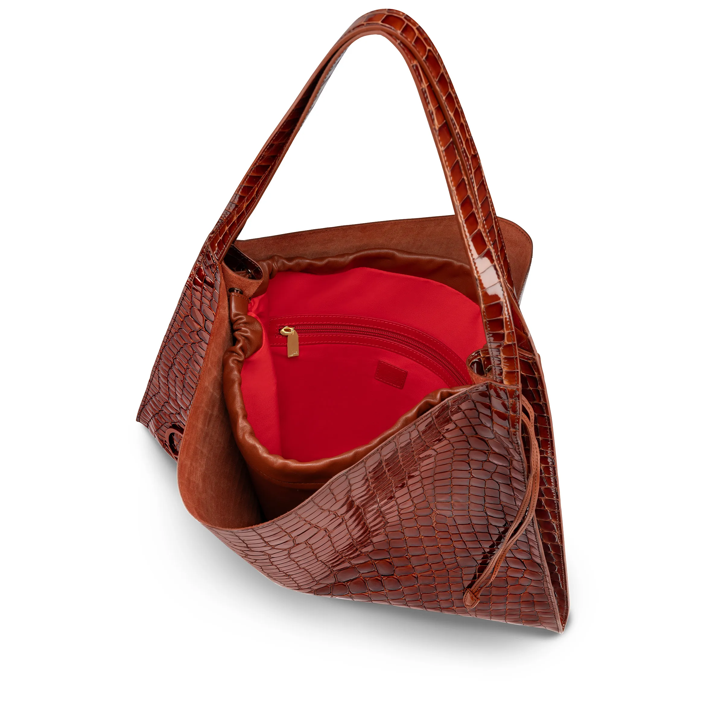 Le 54 Tote bag - Alligator embossed calf leather - Acajou