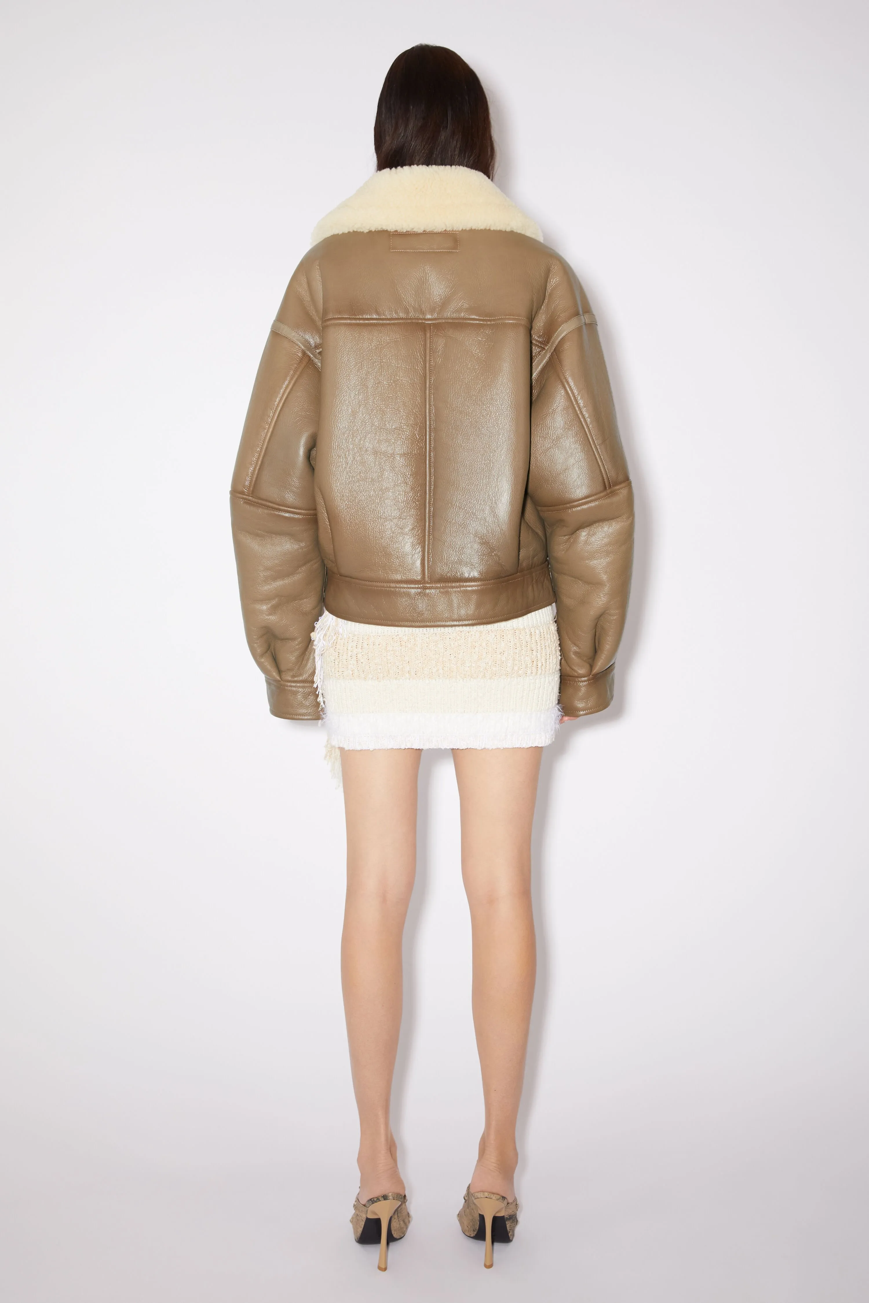 Leather shearling jacket