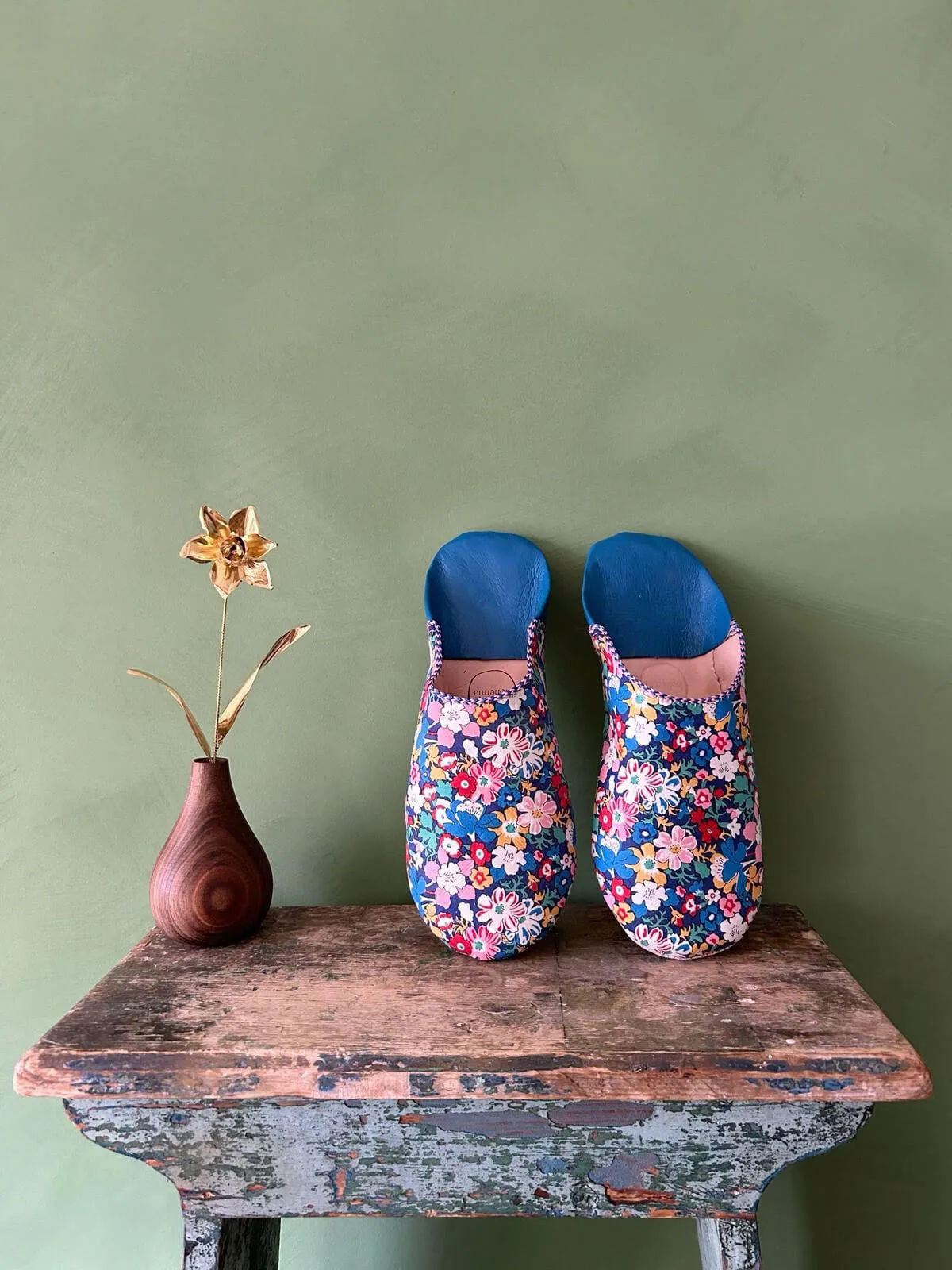 Liberty Print Babouche Slippers, Westbourne Posy