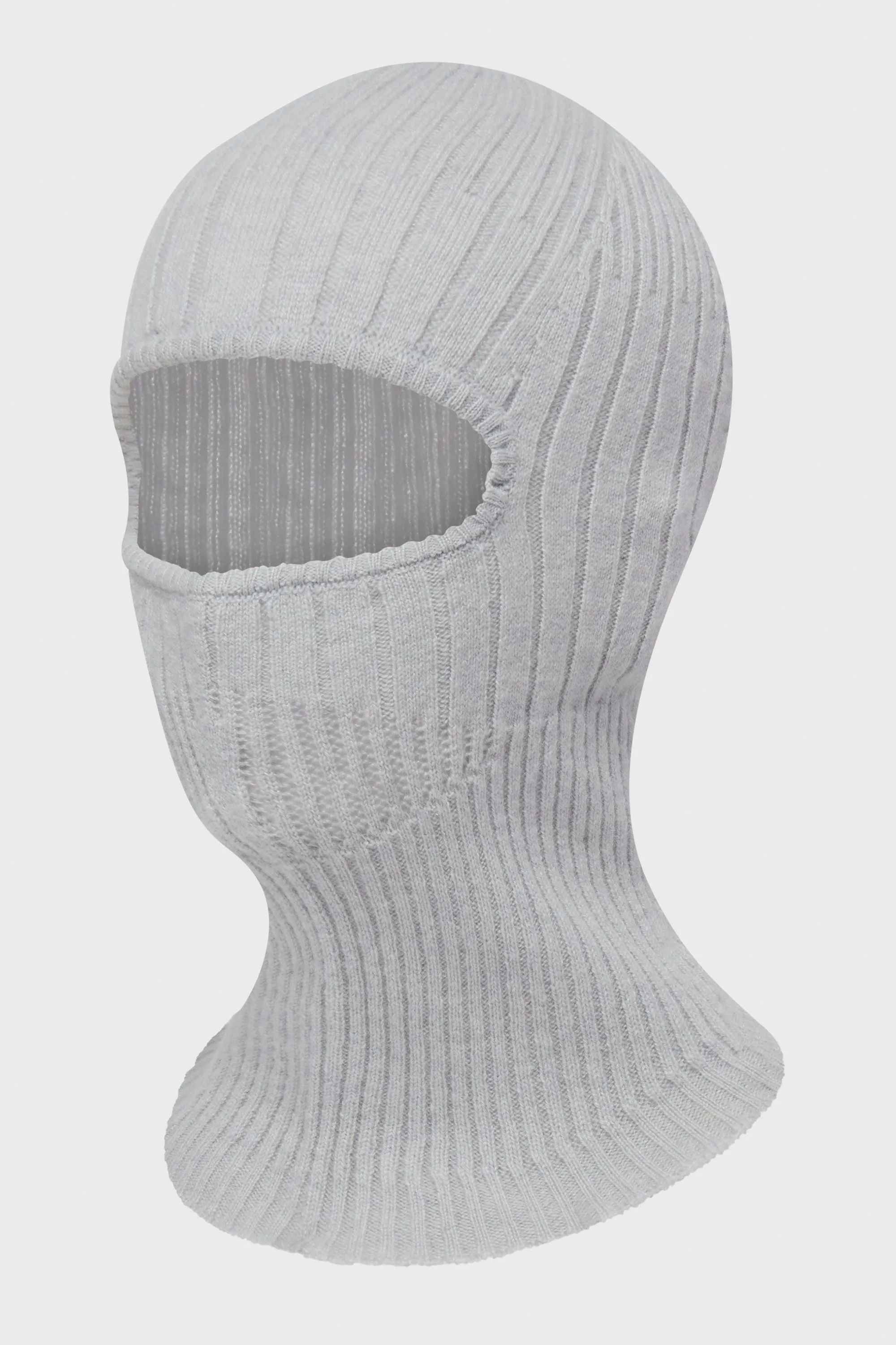 LIGHT GREY SEAMLESS 3D KNITTED BALACLAVA