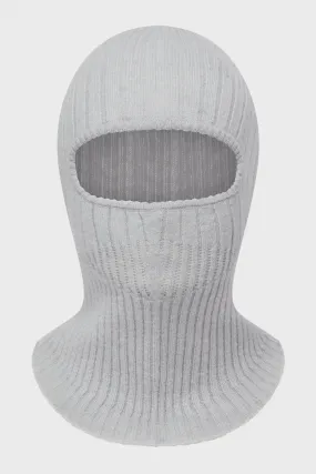 LIGHT GREY SEAMLESS 3D KNITTED BALACLAVA