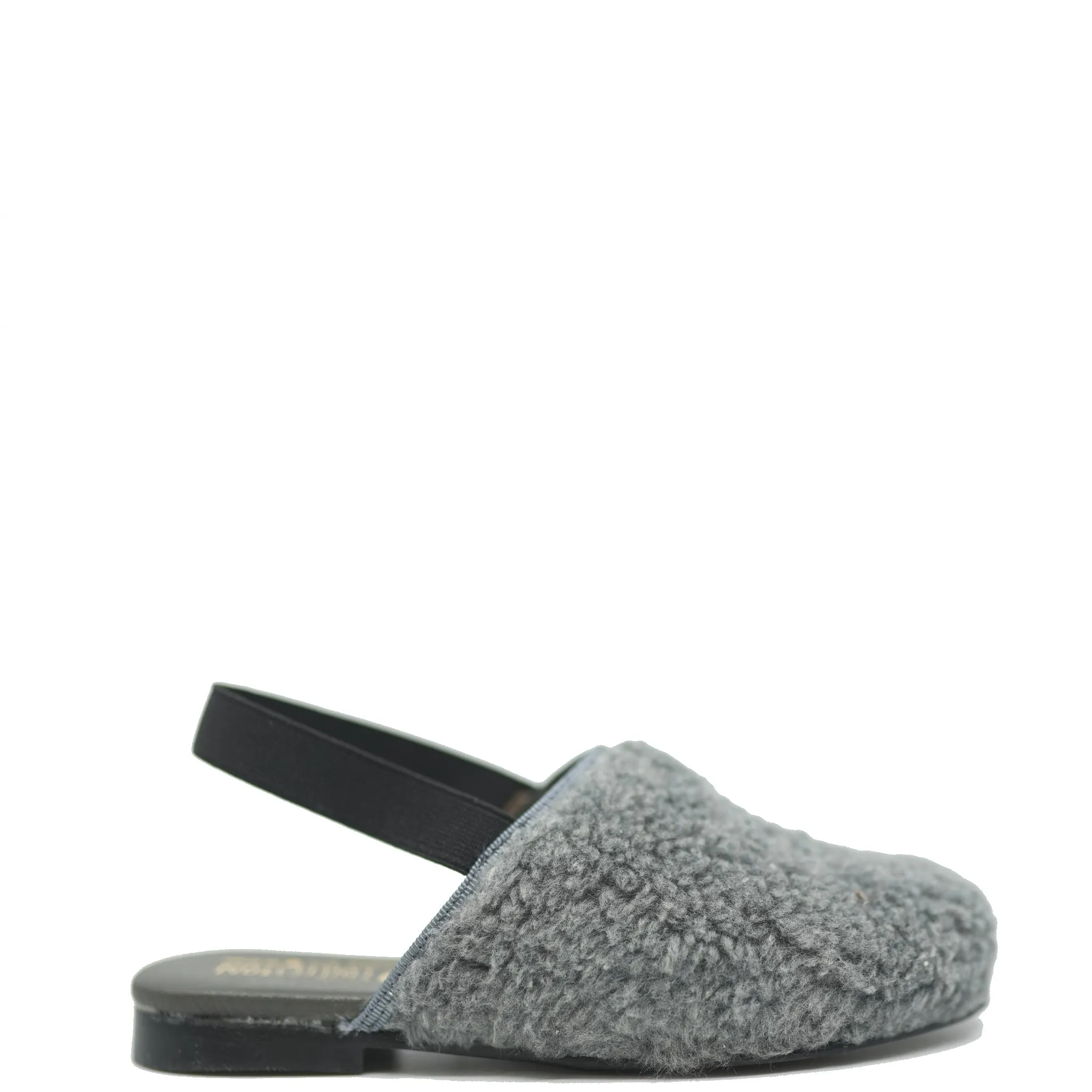 LMDI Gray Shearling Slingback