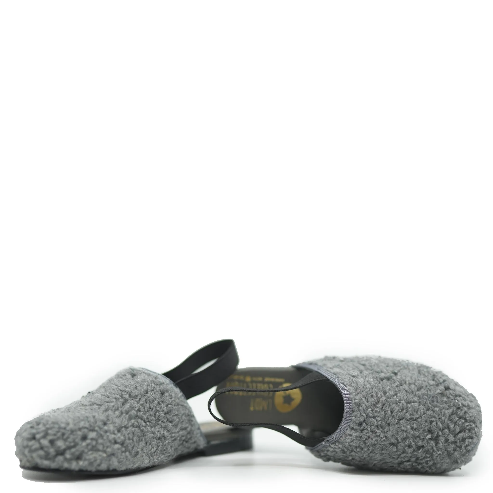 LMDI Gray Shearling Slingback