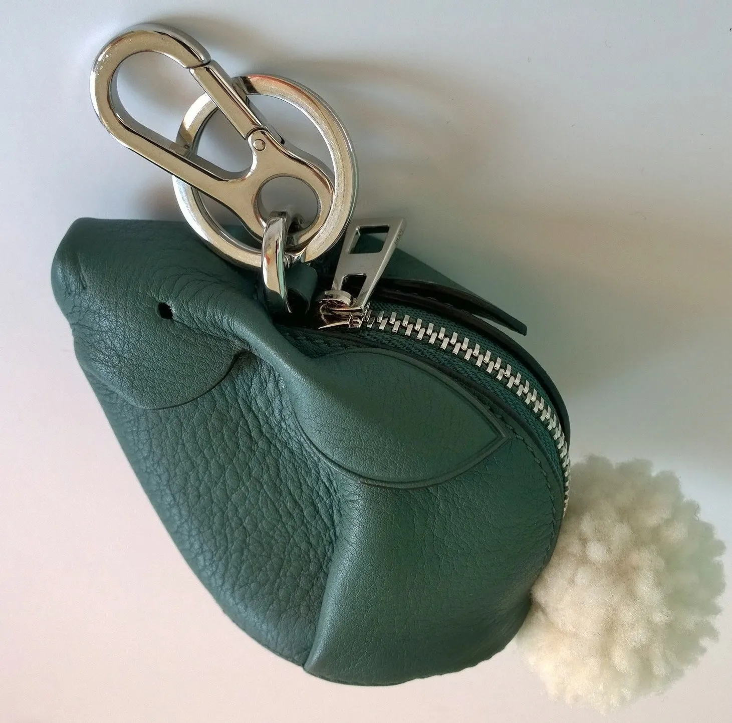 Loewe Bunny Bag Charm with Shearling Tail Rabbit Coin Purse