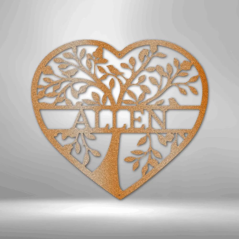 Loving Family Tree Monogram - Steel Sign