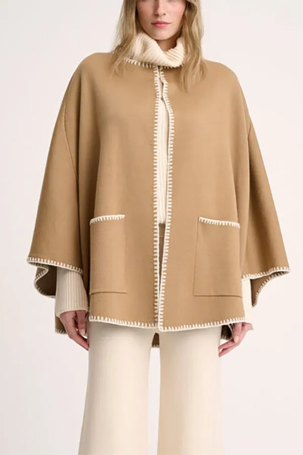 Luisa Spagnoli MEGLIO BEIGE EMBROIDERED CAPE