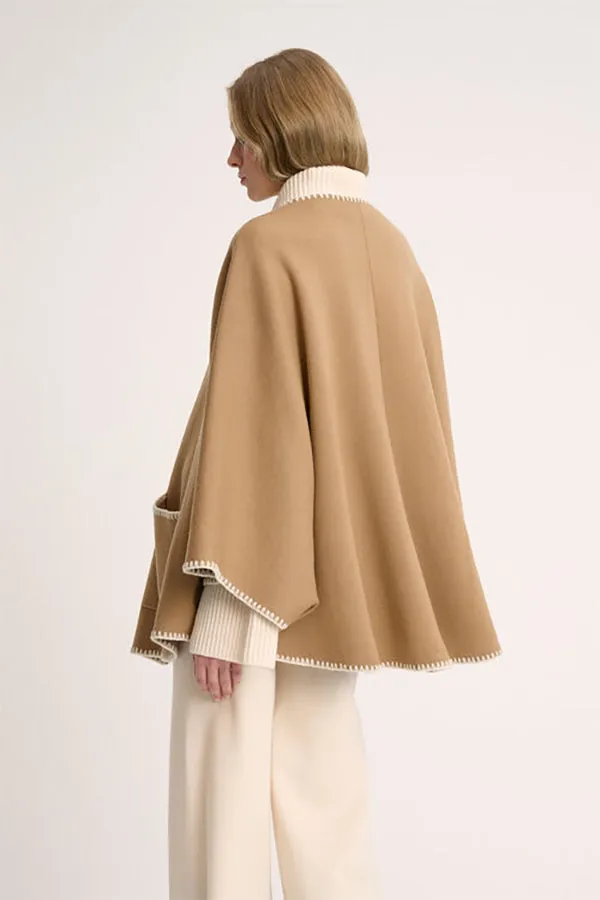 Luisa Spagnoli MEGLIO BEIGE EMBROIDERED CAPE