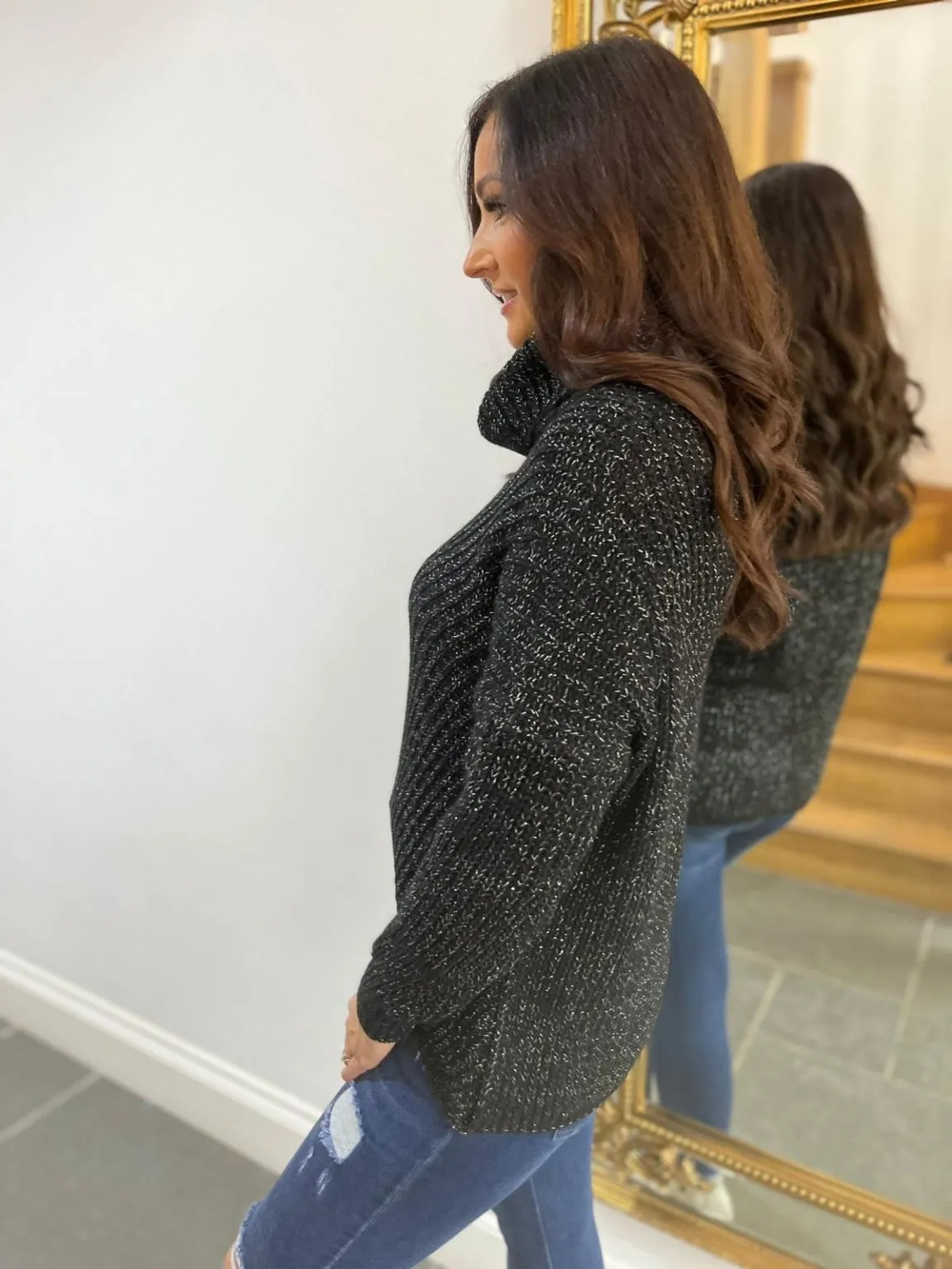 Lurex Cowl Neck Jumper Jonah