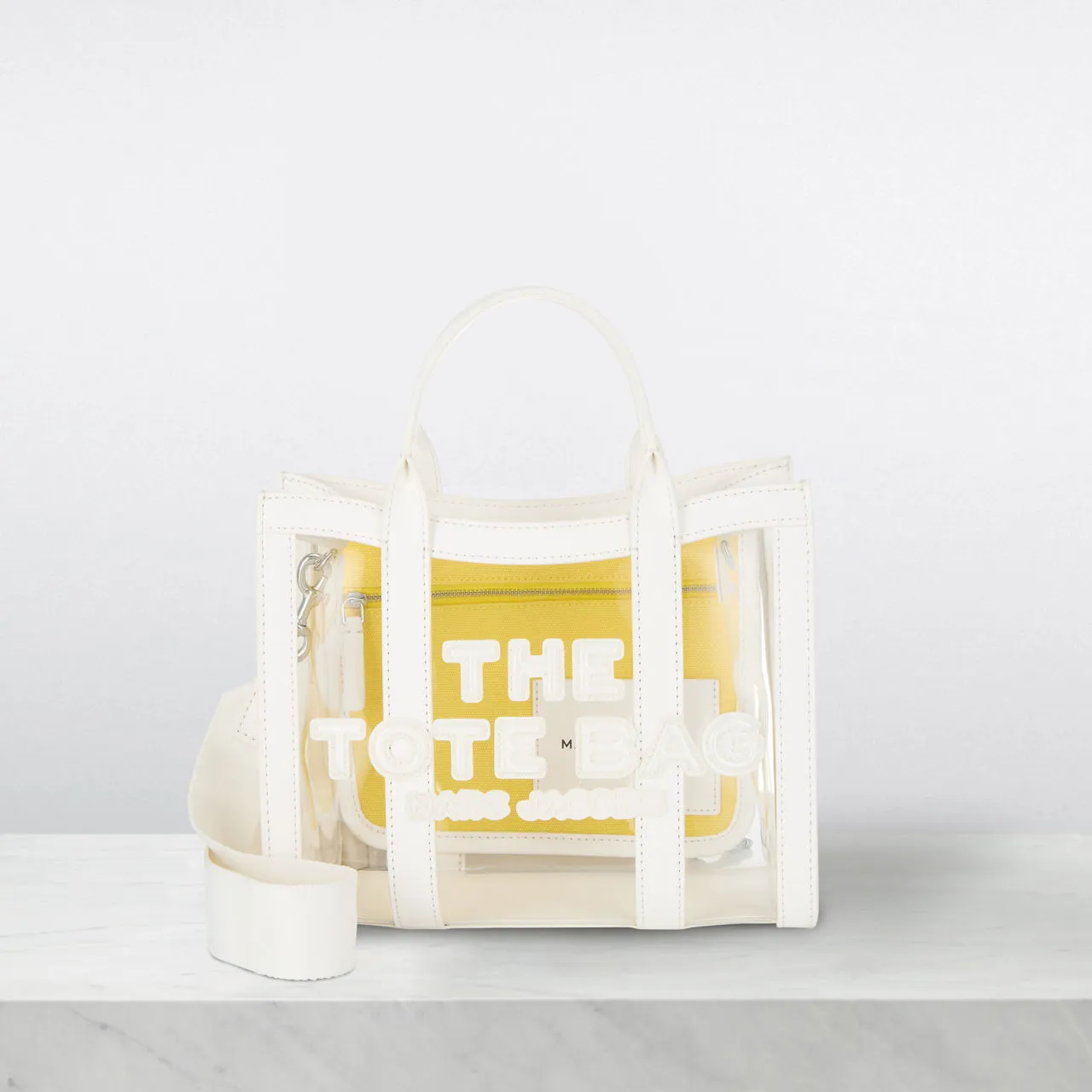 MARC JACOBS The Clear Small Tote Bag - White Yellow