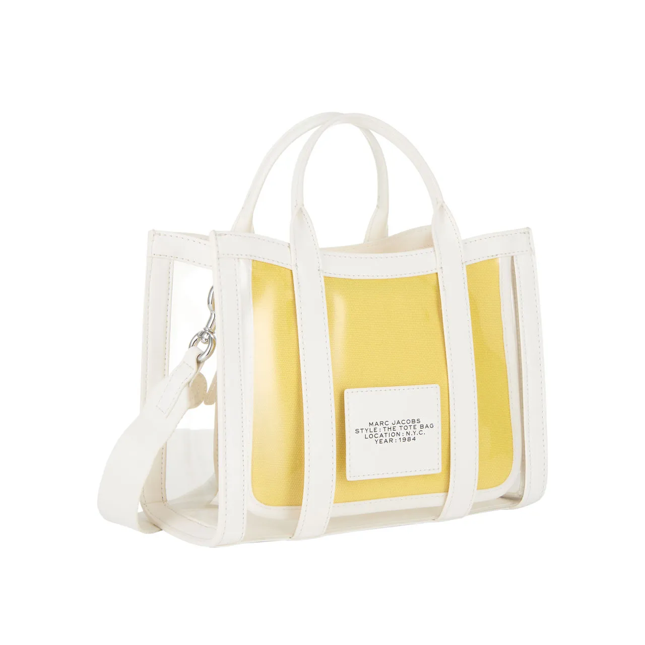 MARC JACOBS The Clear Small Tote Bag - White Yellow