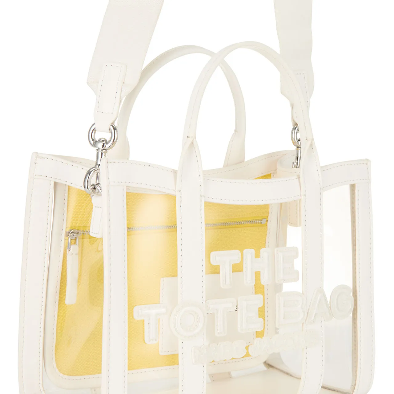 MARC JACOBS The Clear Small Tote Bag - White Yellow