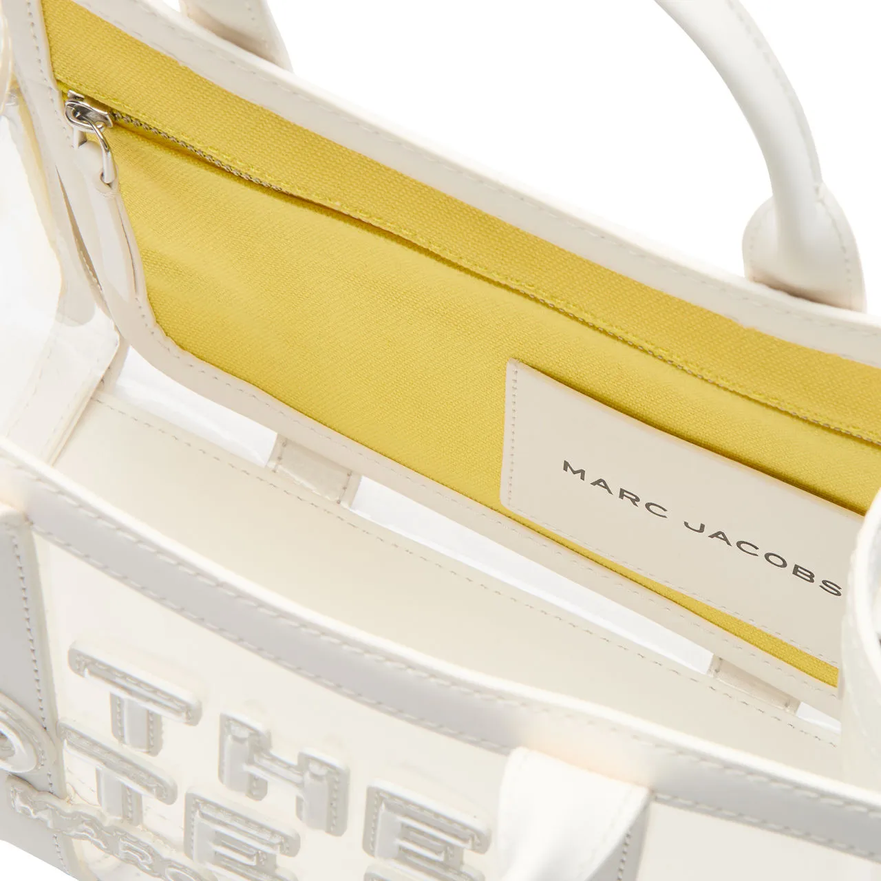 MARC JACOBS The Clear Small Tote Bag - White Yellow