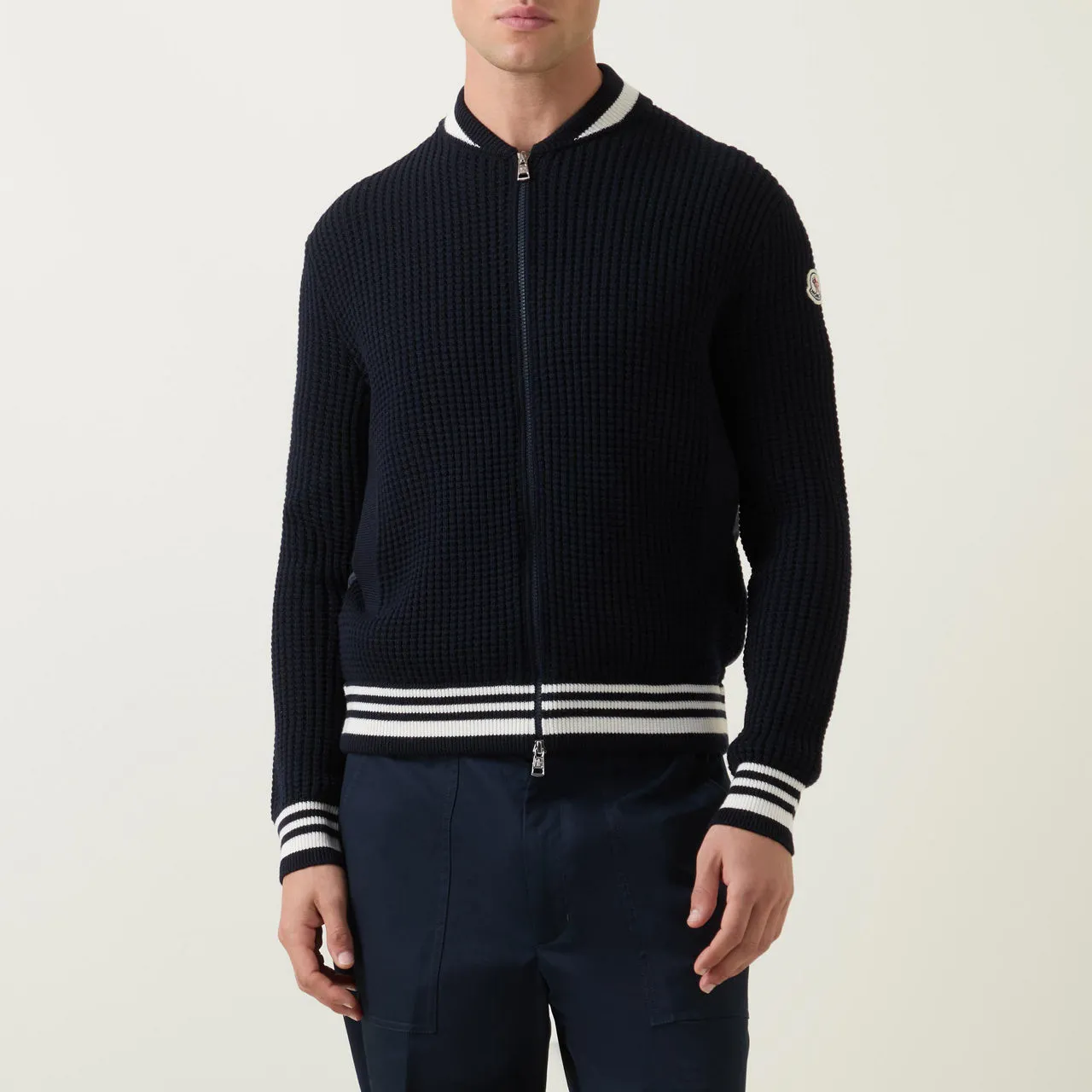 MONCLER Padded Hybrid Bomber Jacket - Navy