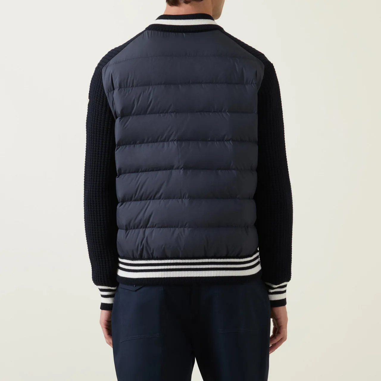 MONCLER Padded Hybrid Bomber Jacket - Navy