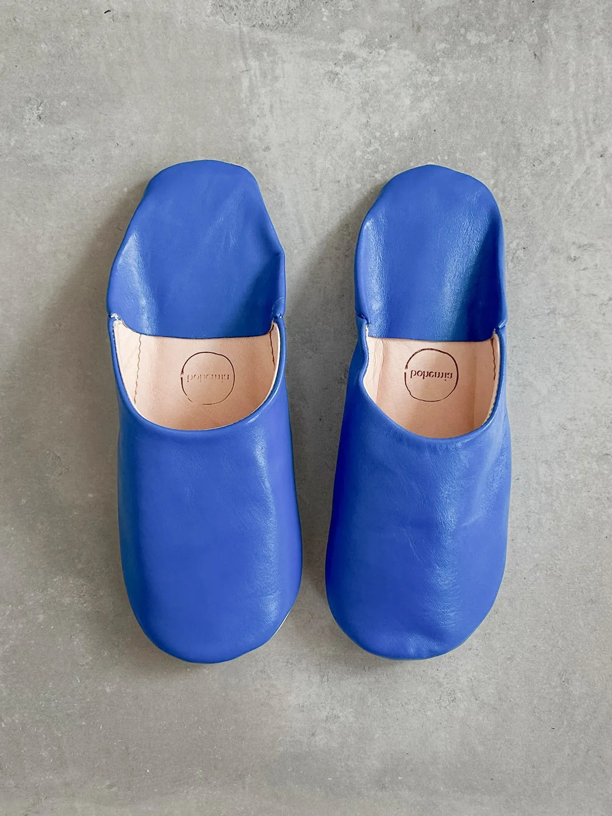 Moroccan Mens Babouche Slippers, Majorelle Blue