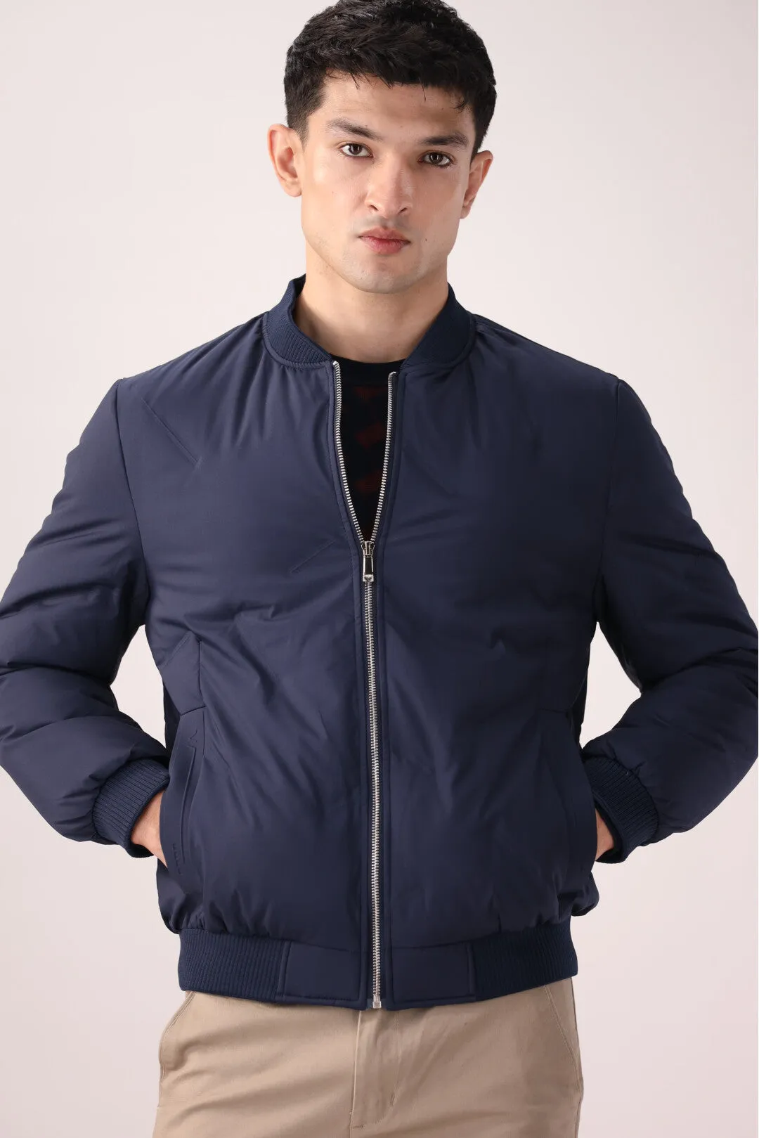 Navy Blue Bomber Jacket