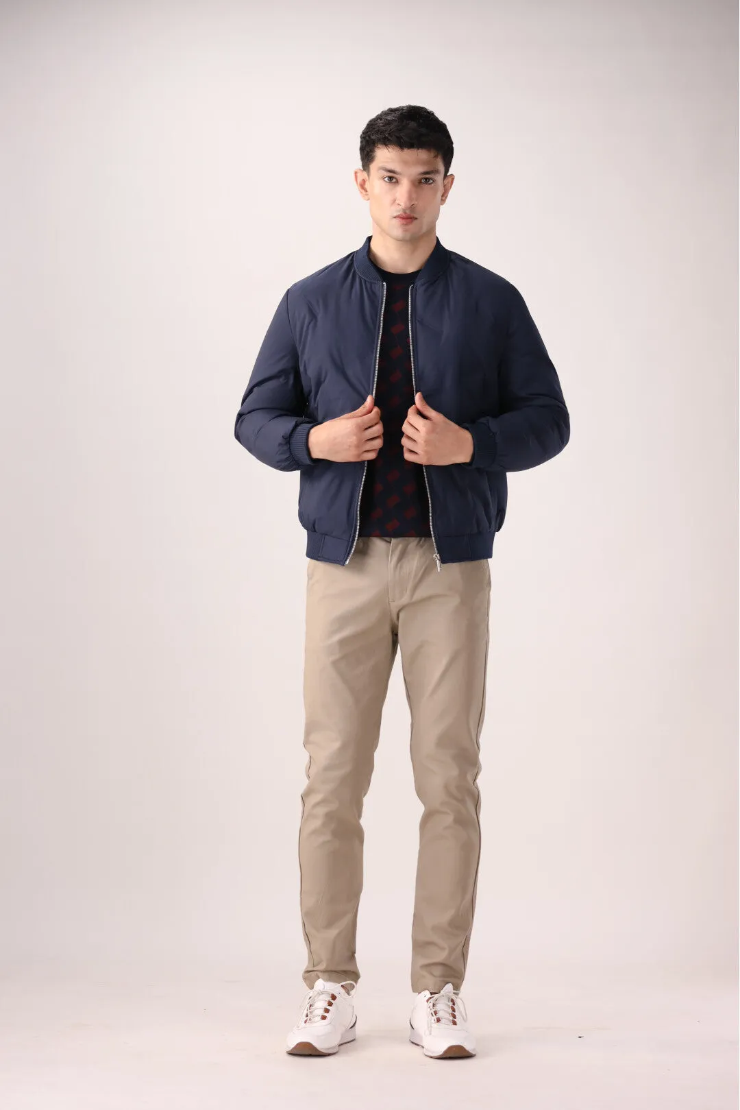 Navy Blue Bomber Jacket