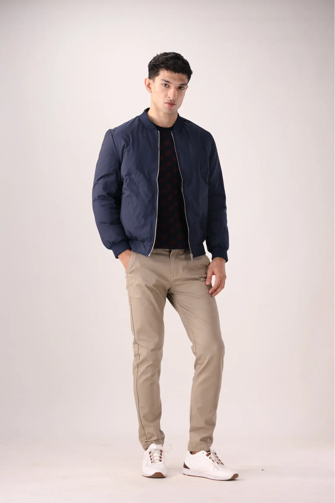 Navy Blue Bomber Jacket