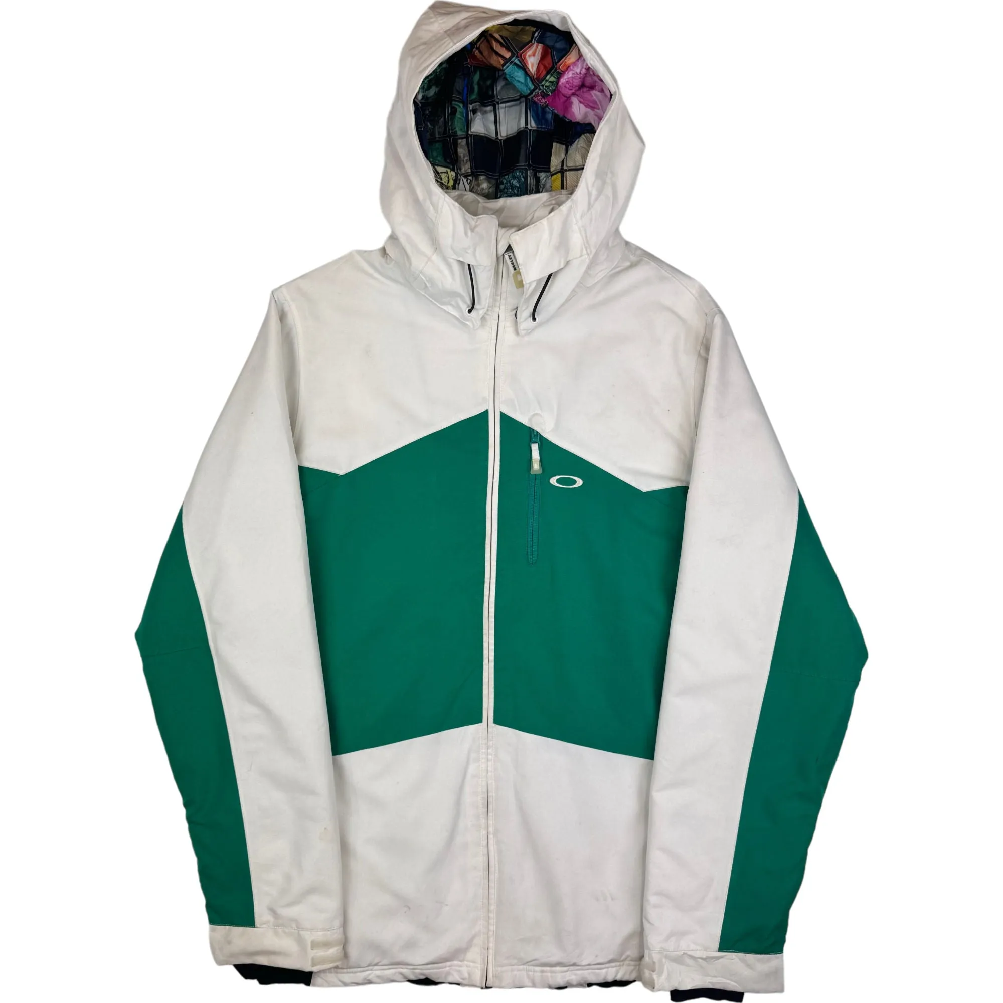 Oakley Ski Snowboarding Anorak Fit Hooded Jacket Green White