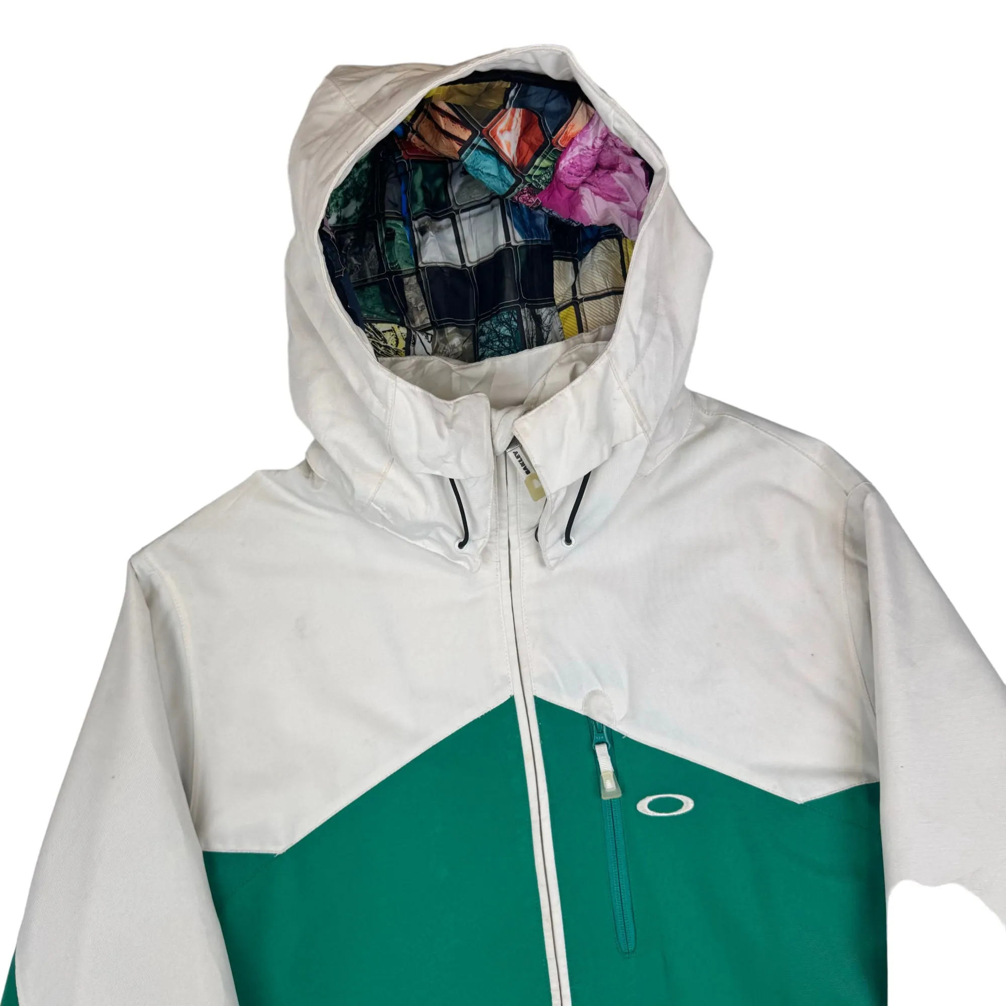 Oakley Ski Snowboarding Anorak Fit Hooded Jacket Green White