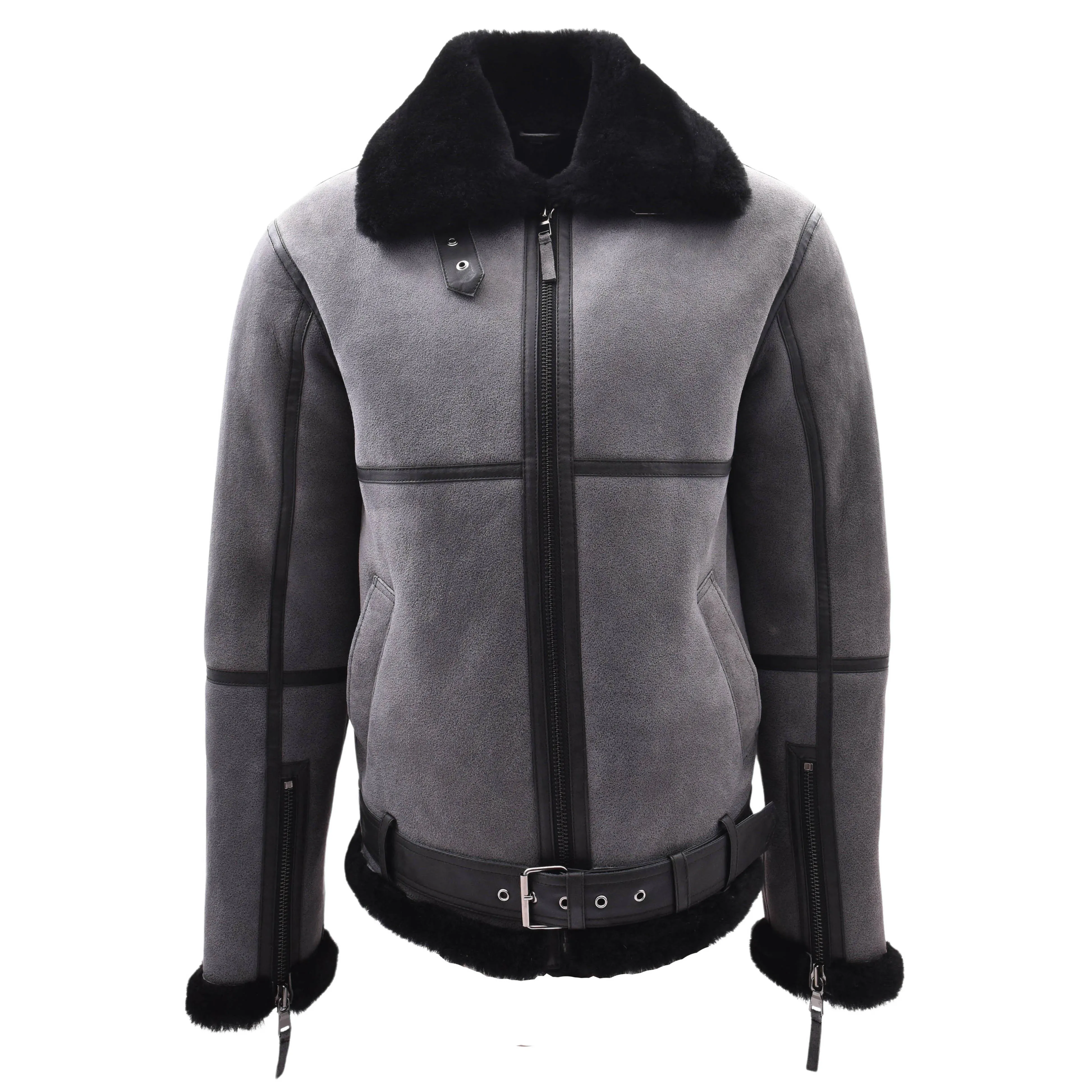 Original RAF Flying Sheepskin Jacket Tyler Grey Black Shearling