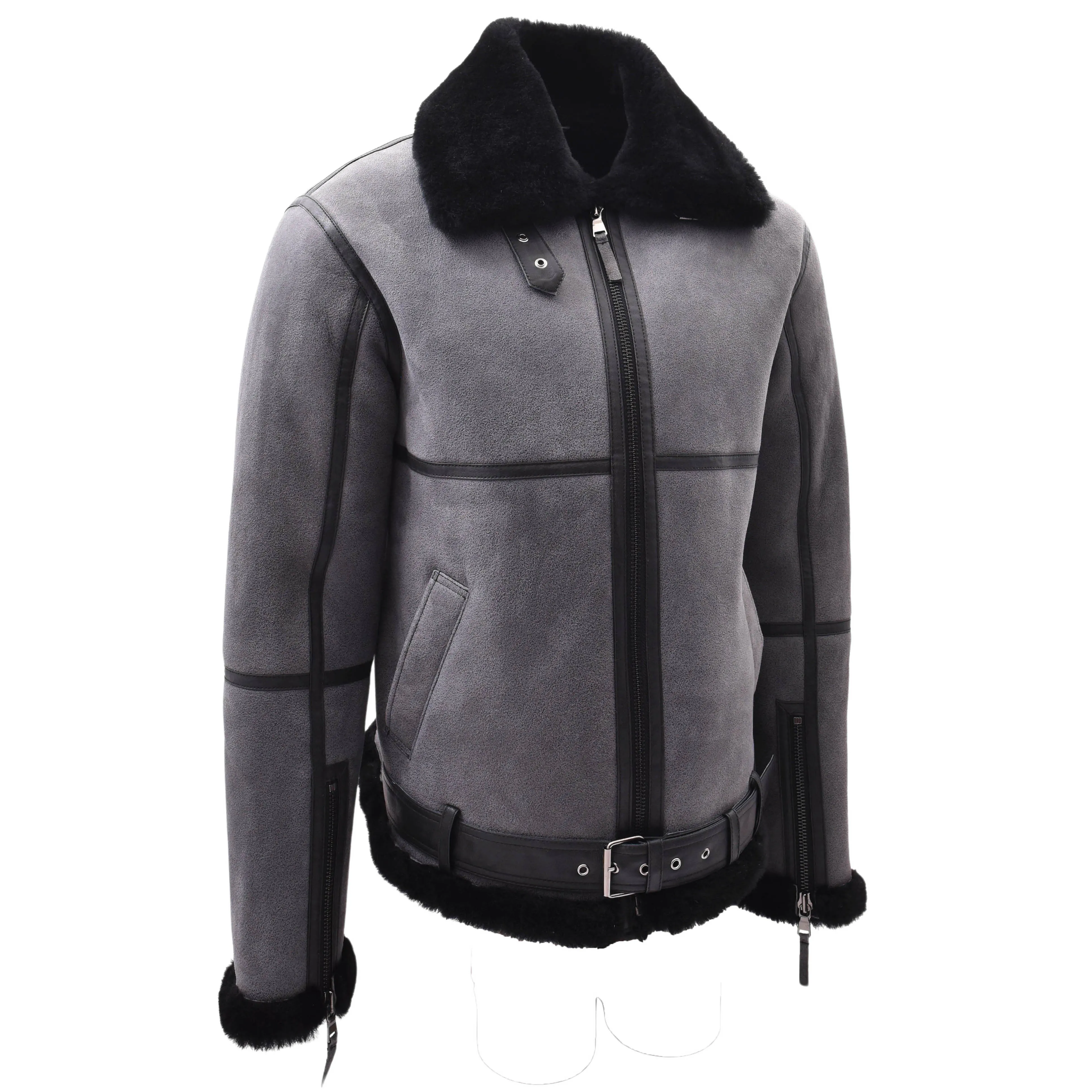 Original RAF Flying Sheepskin Jacket Tyler Grey Black Shearling