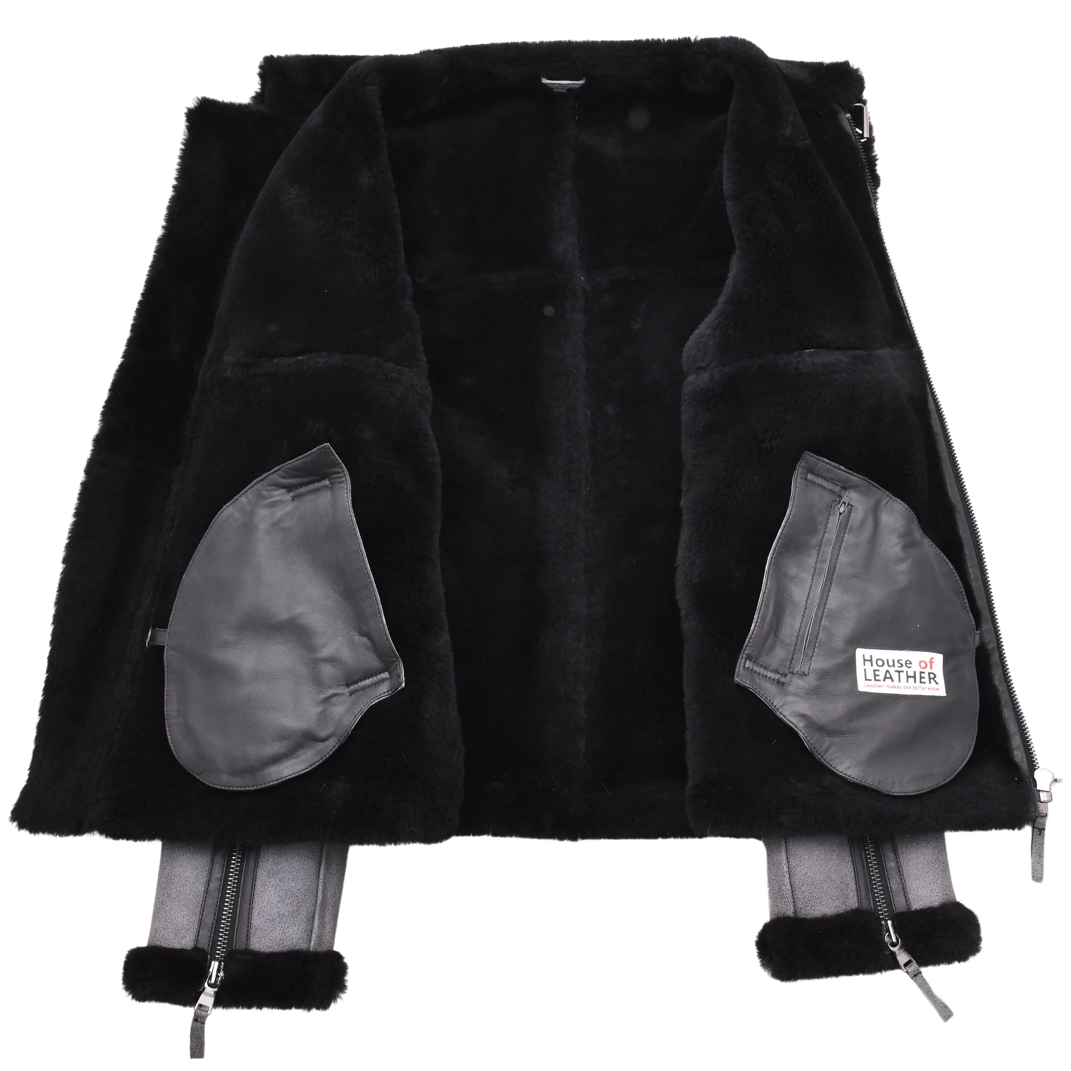 Original RAF Flying Sheepskin Jacket Tyler Grey Black Shearling