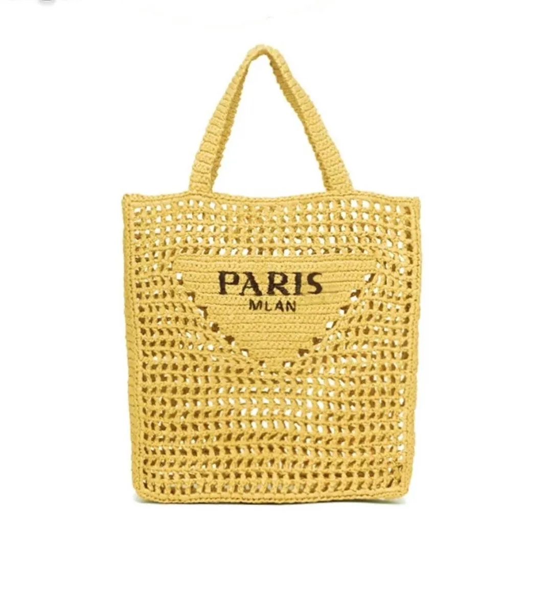 Paris Milano Woven Tote Bag in Yellow