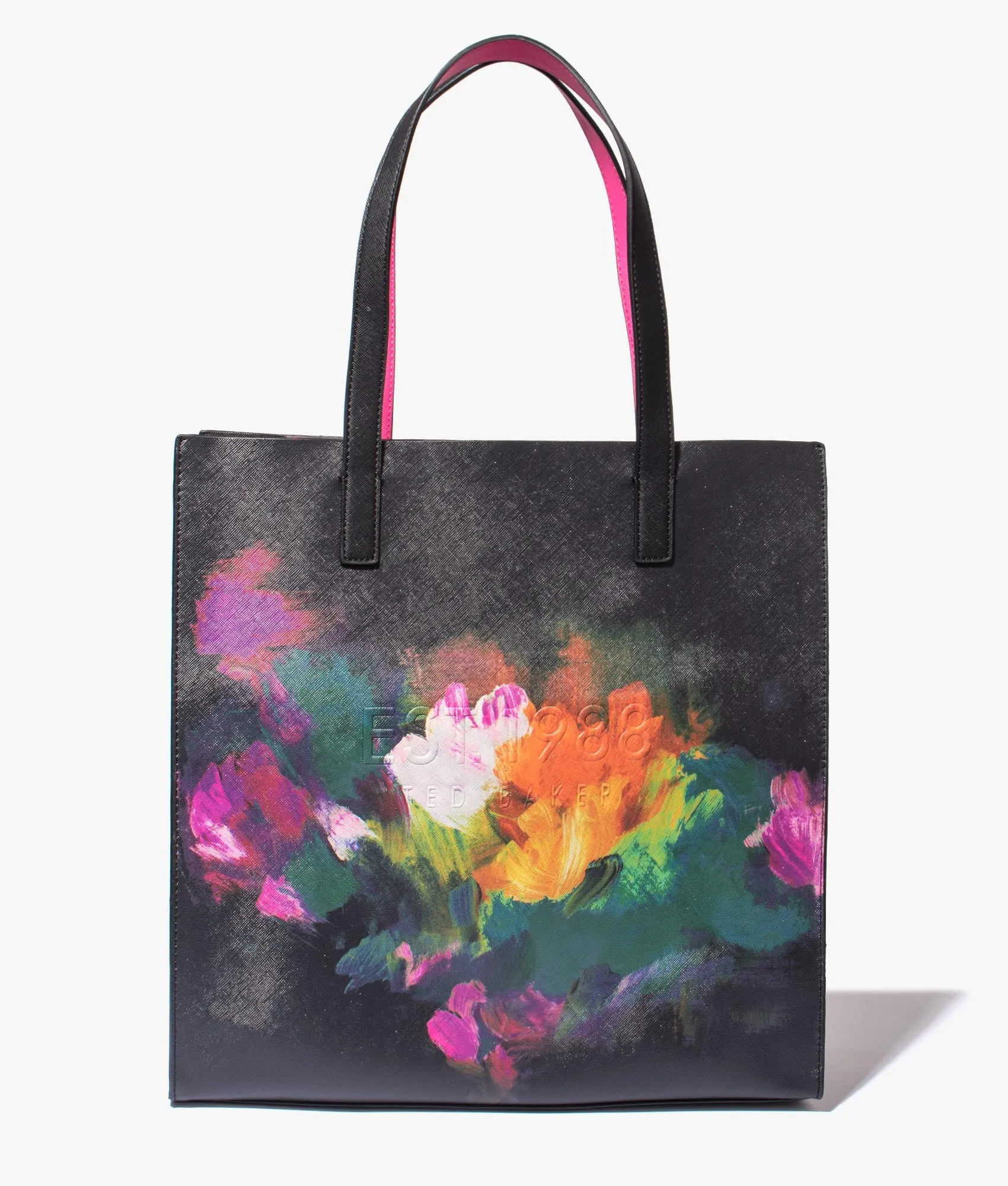 Pelicon paint brush printed large shopper in black