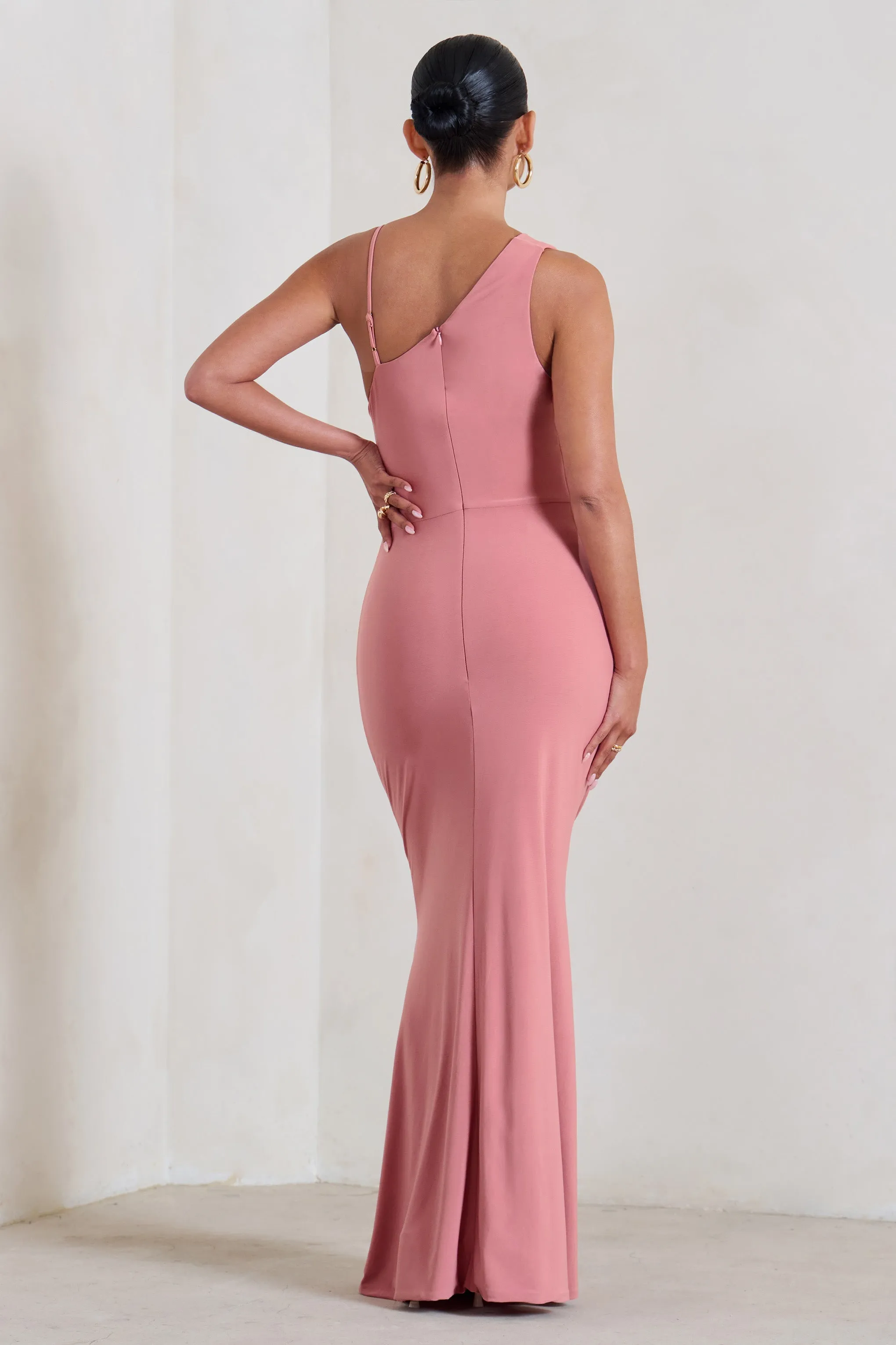 Phantasy | Blush Pink Maternity Cowl Neck Maxi Dress