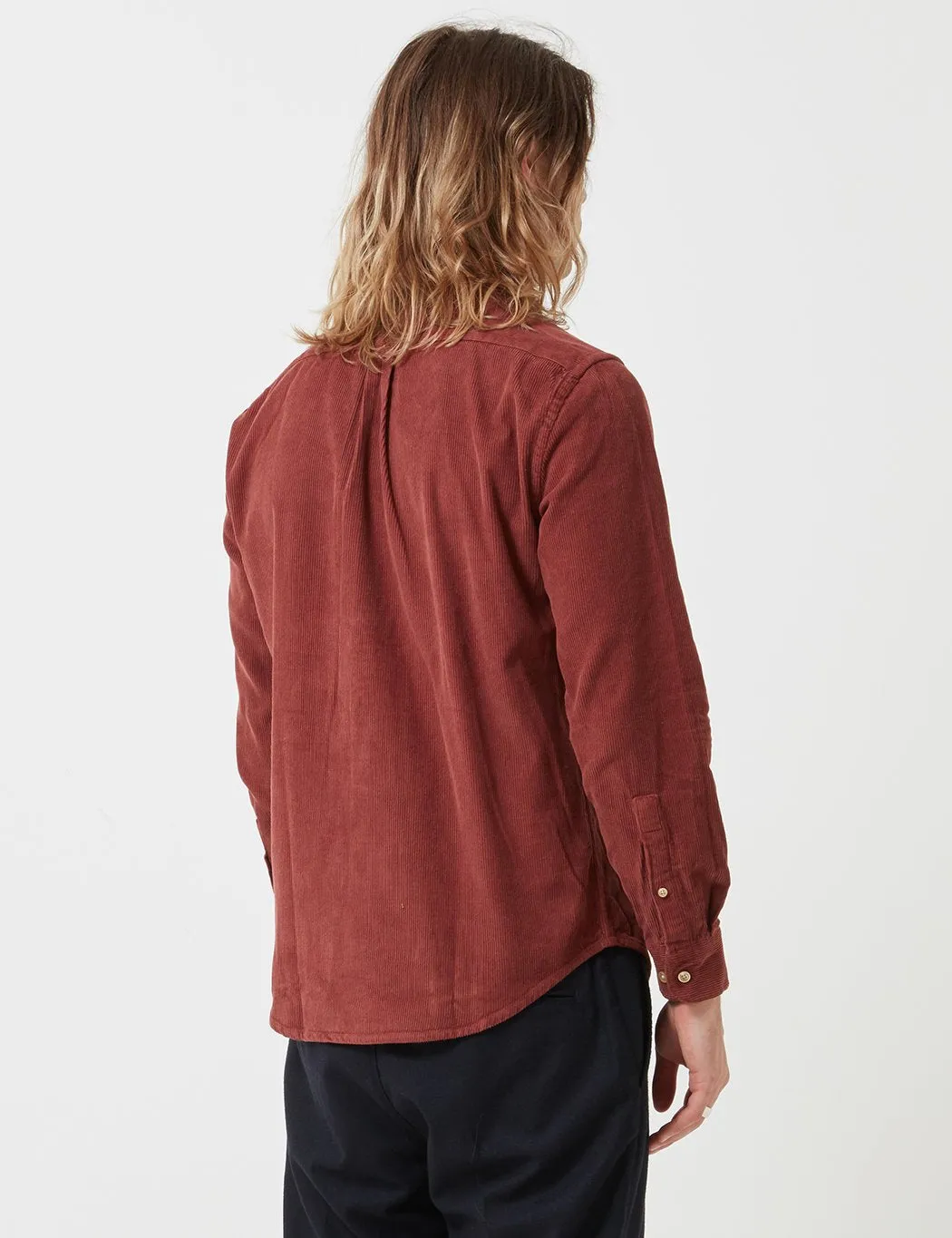 Portuguese Flannel Lobo Shirt (Cord) - Bordeaux