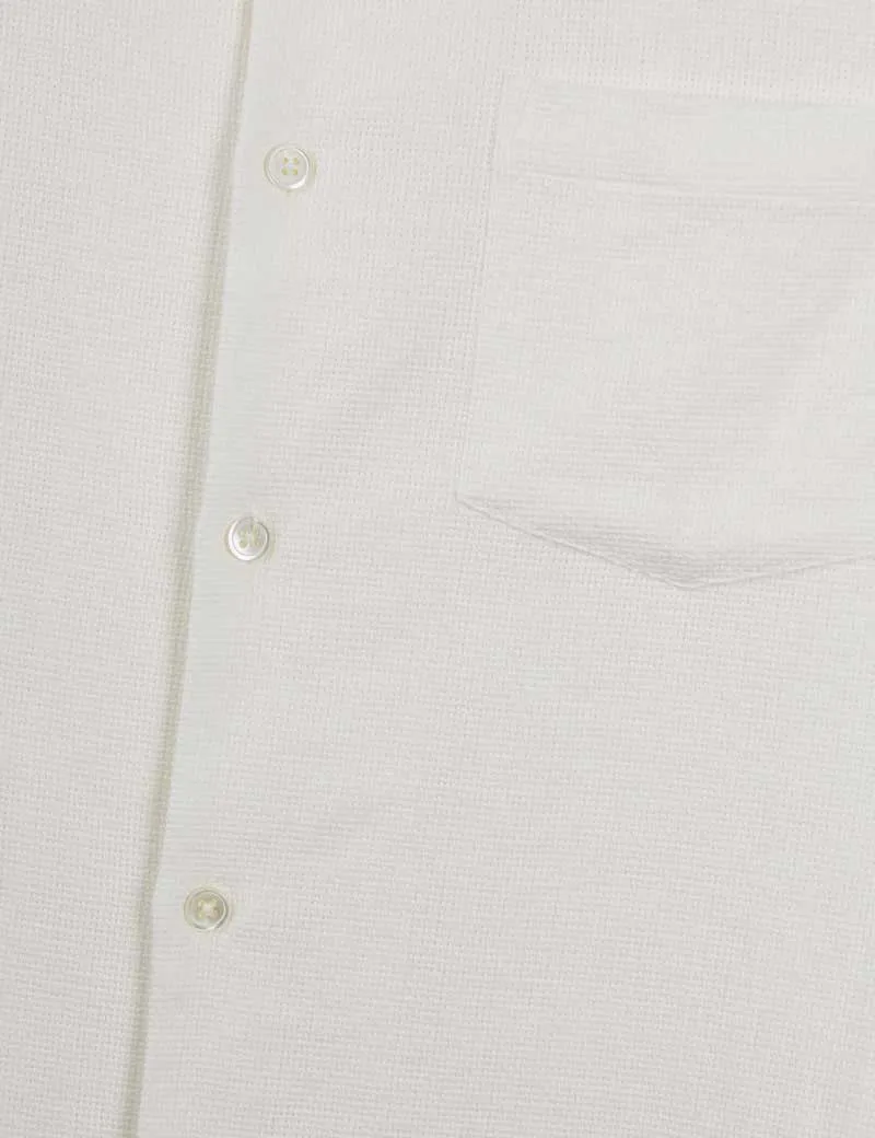 Portuguese Flannel Pique Short Sleeve Shirt White